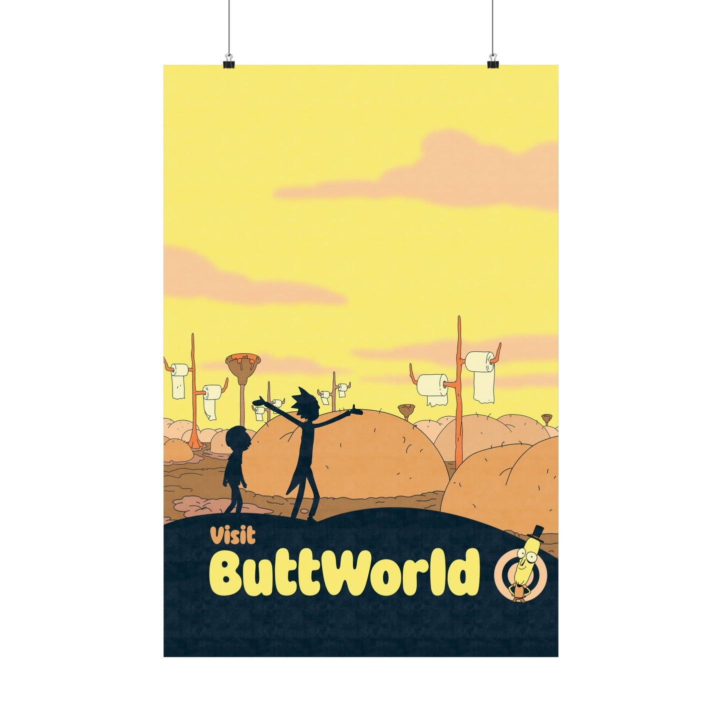 Visit Buttworld Travel Poster