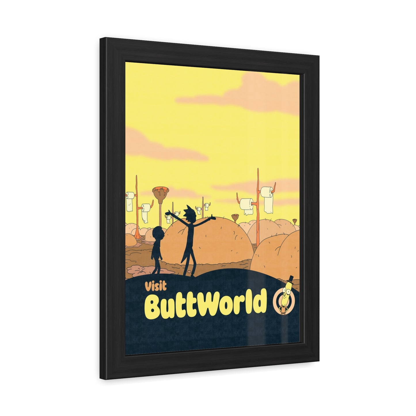 Visit Buttworld Travel Poster (Framed)