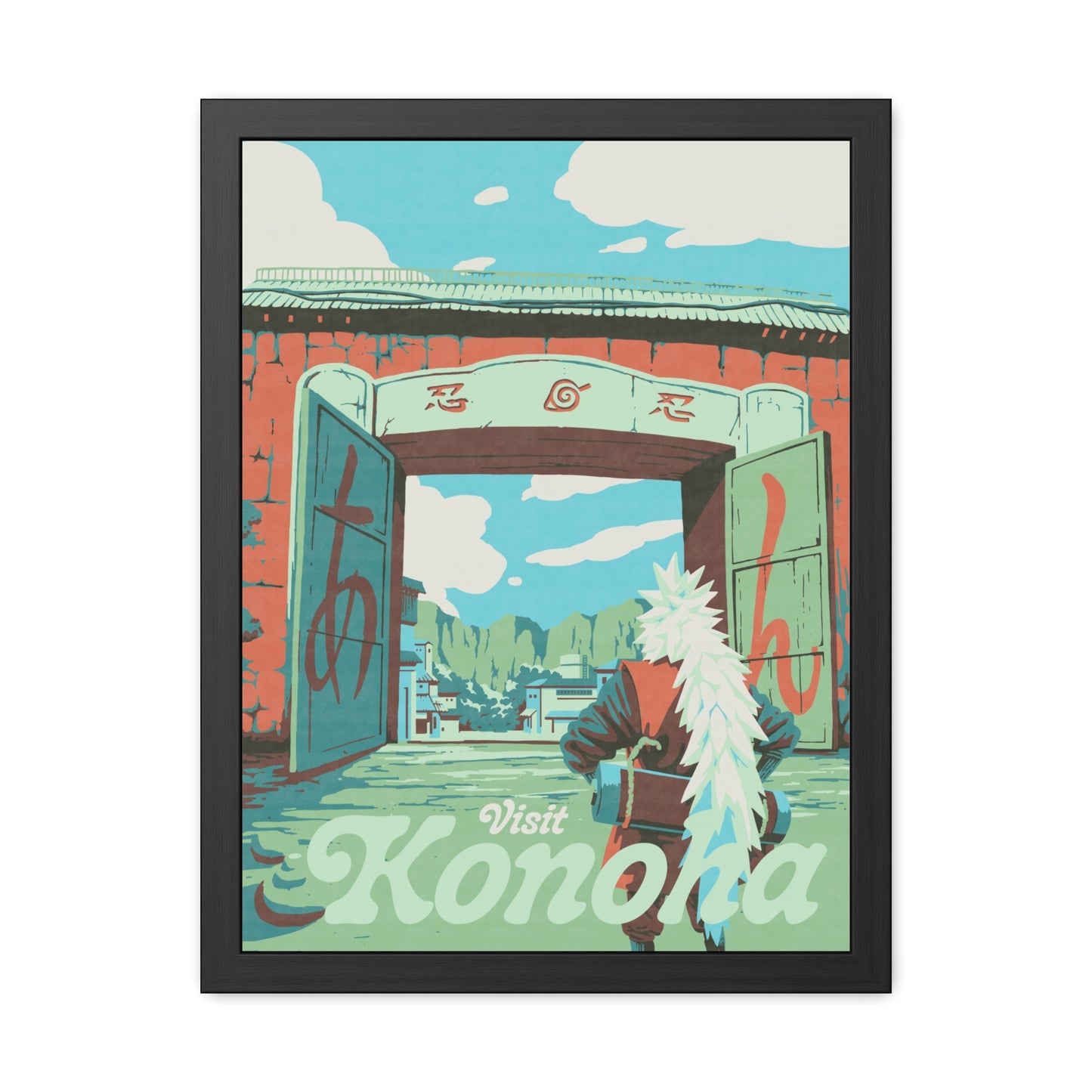 Visit Konoha Travel Poster (Framed)