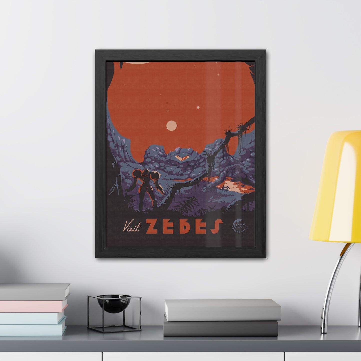 Visit Zebes Travel Poster (Framed)