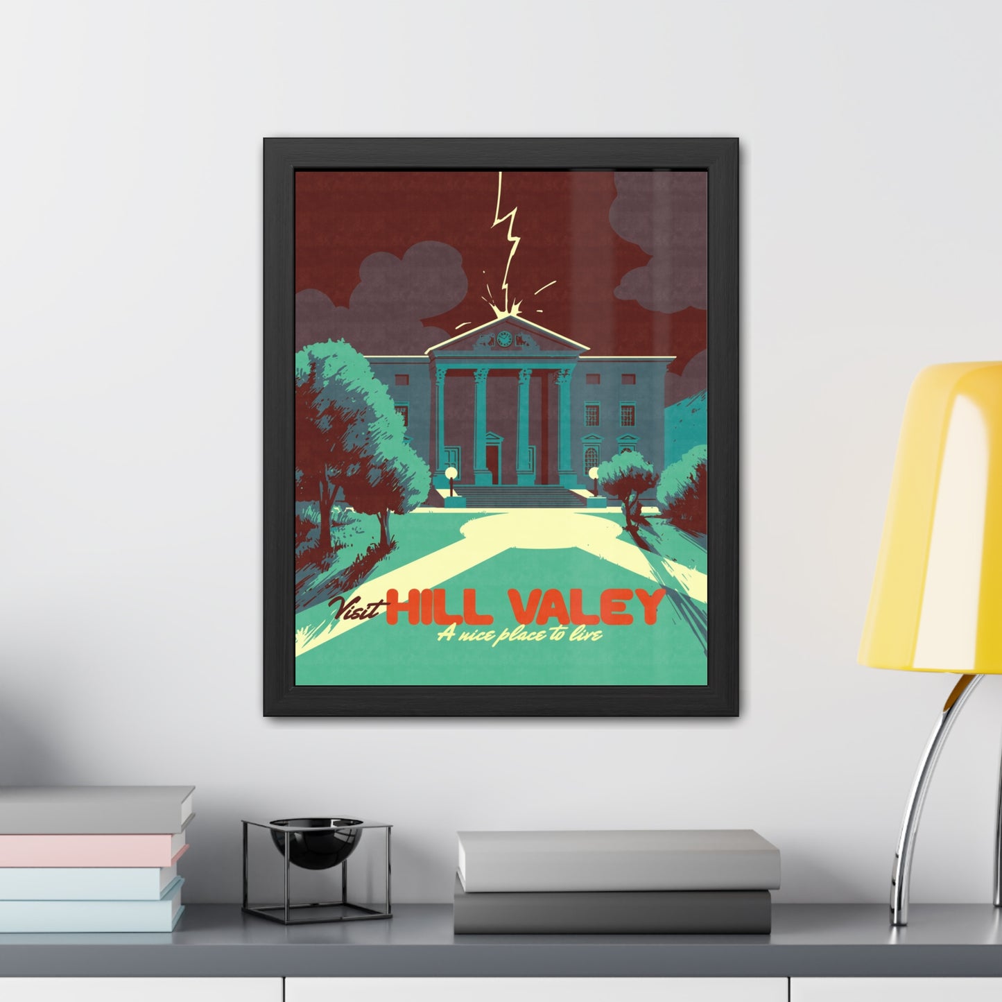 Visit Hill Valley Past Travel Poster (Framed)