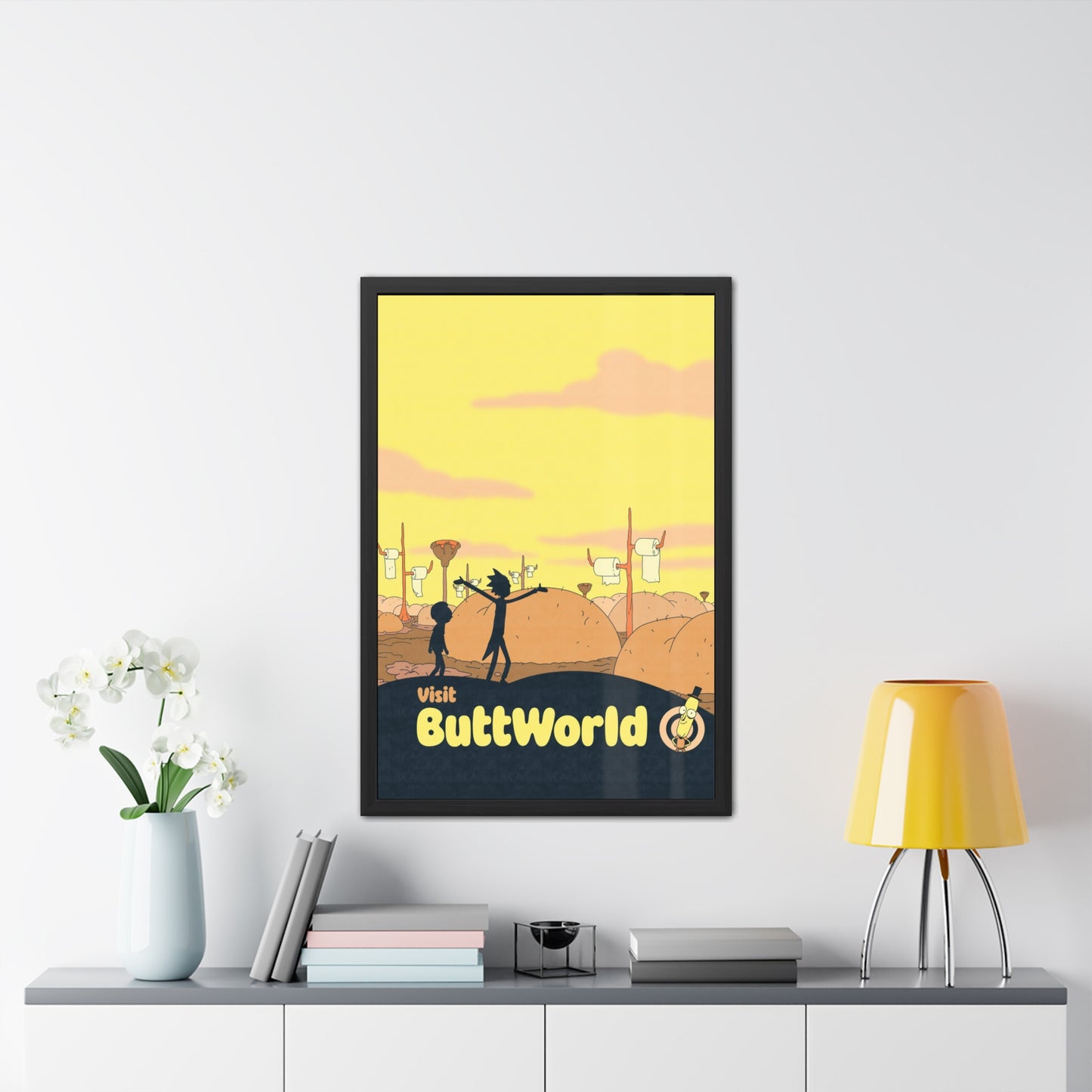 Visit Buttworld Travel Poster (Framed)