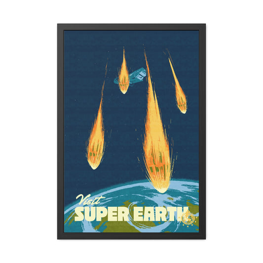 Visit Super Earth Travel Poster (Framed)
