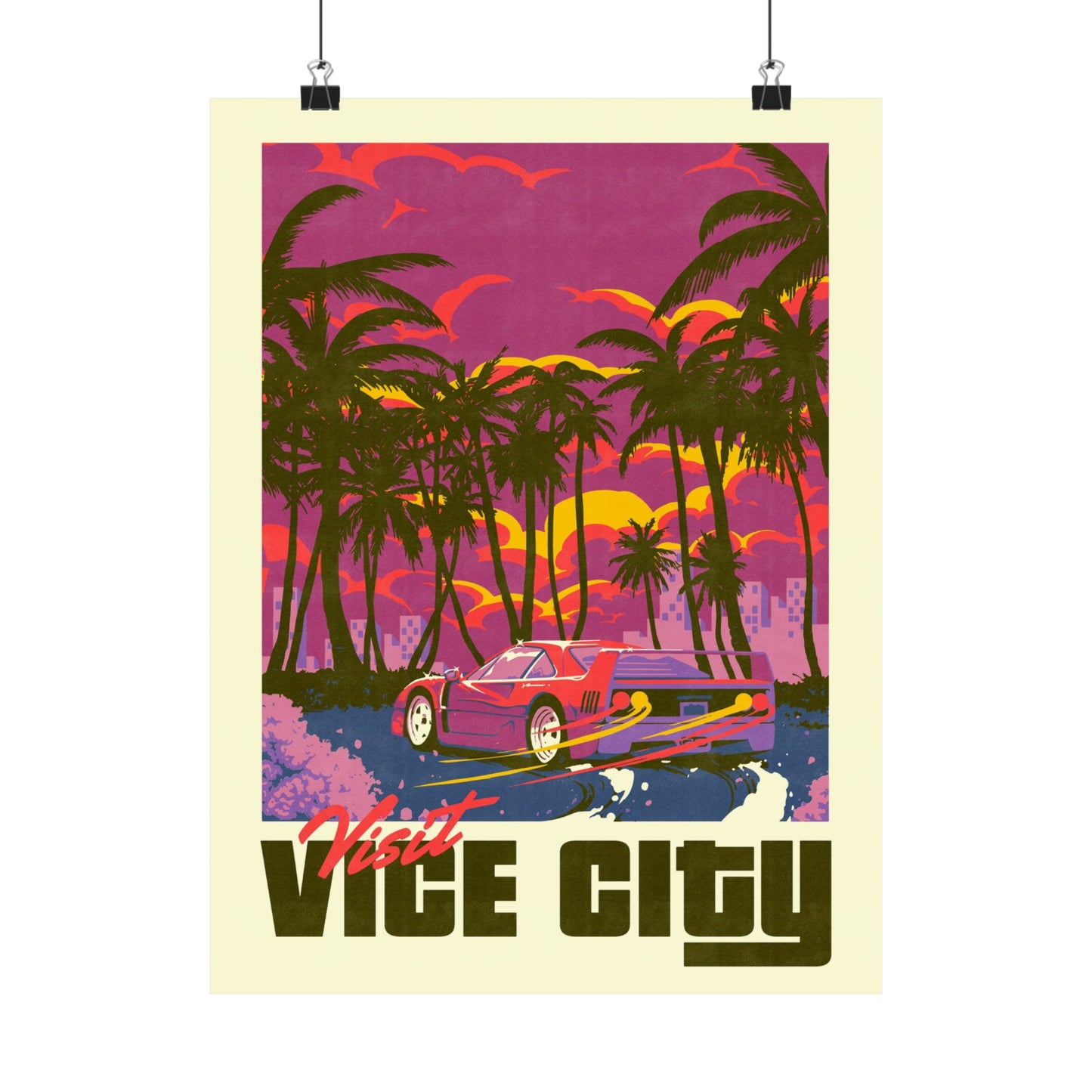 Visit Vice City Travel Poster