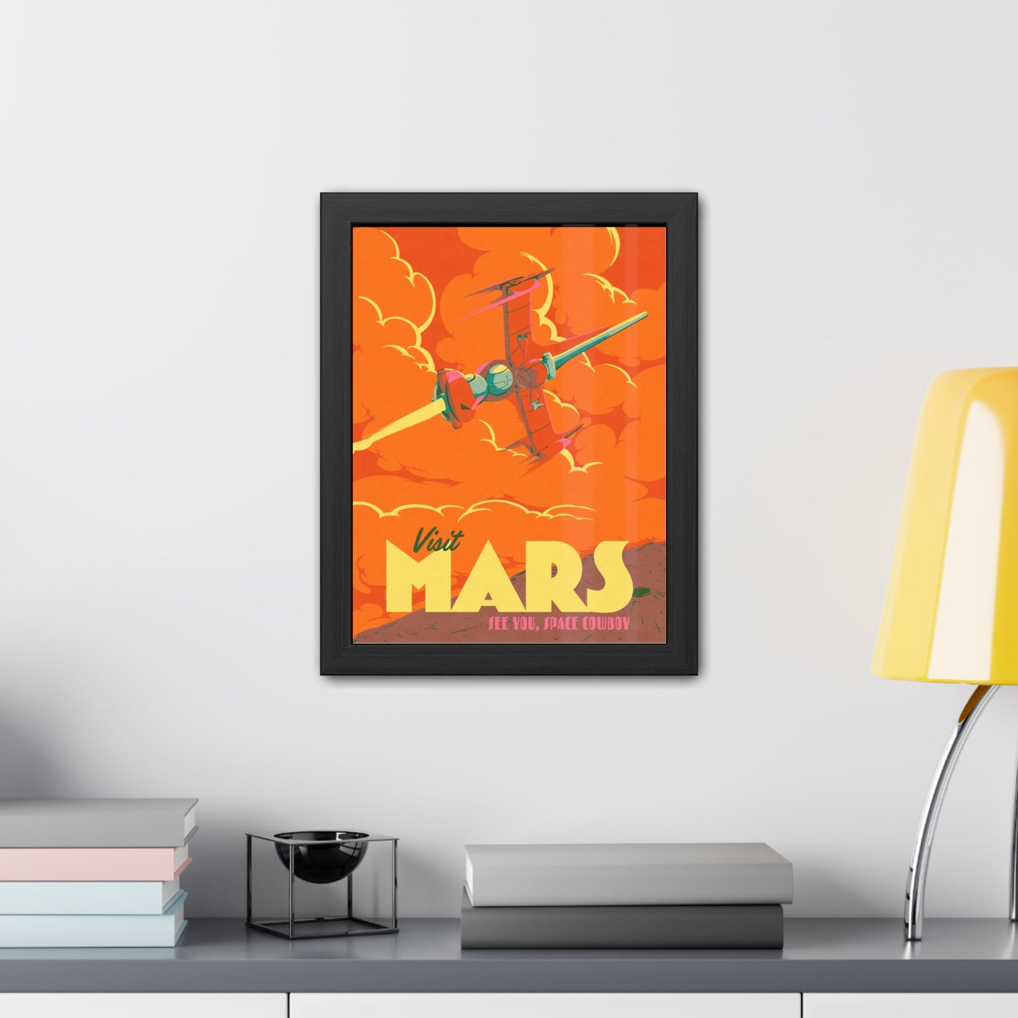 Visit Mars Travel Poster (Framed)