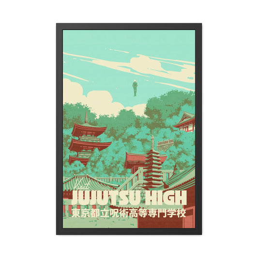 Visit Jujutsu High Travel Poster (Framed)