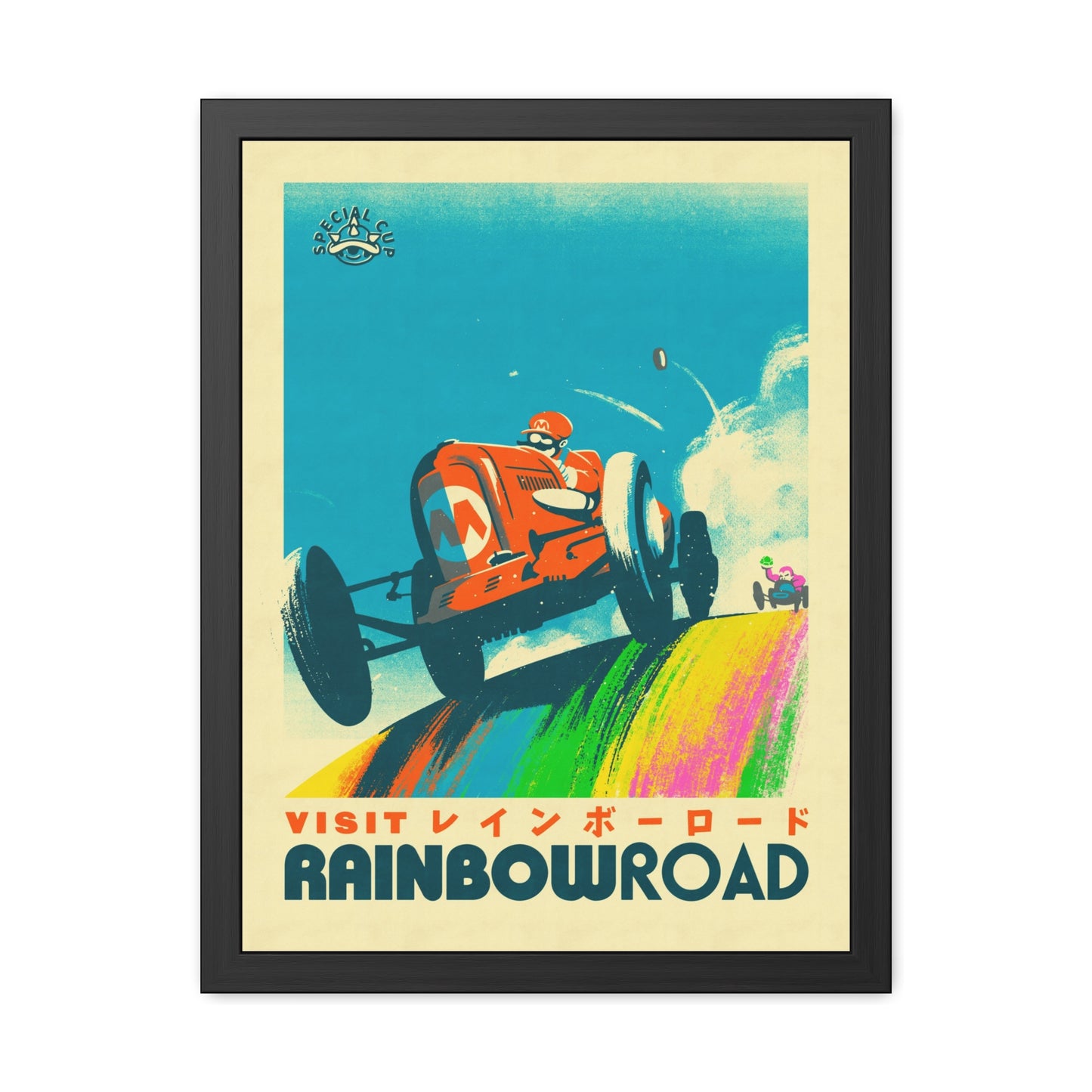 Visit Rainbow Road Travel Poster (Framed)