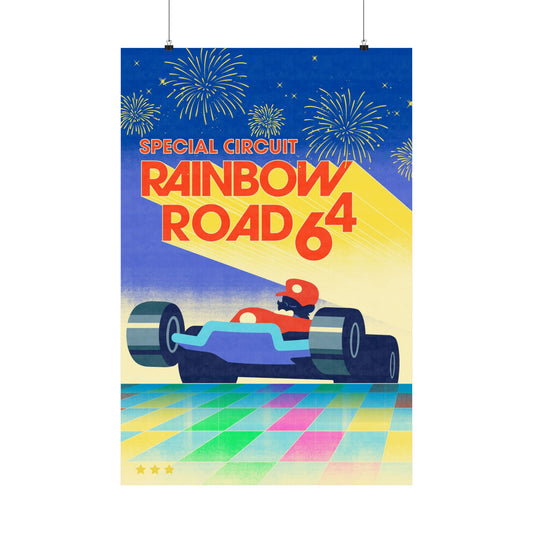 Visit Rainbow Road 64 Travel Poster