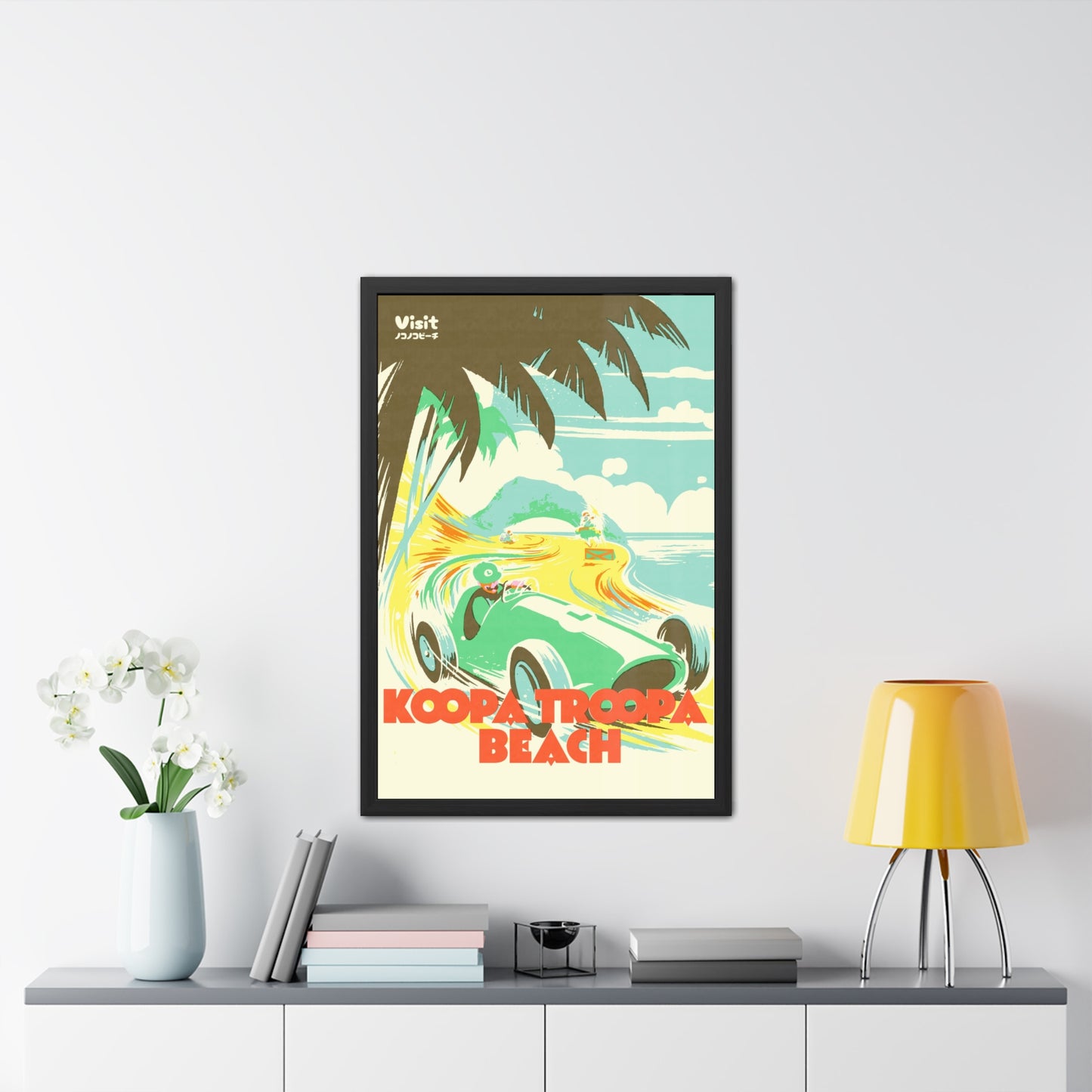 Visit Kart Beach Travel Poster (Framed)