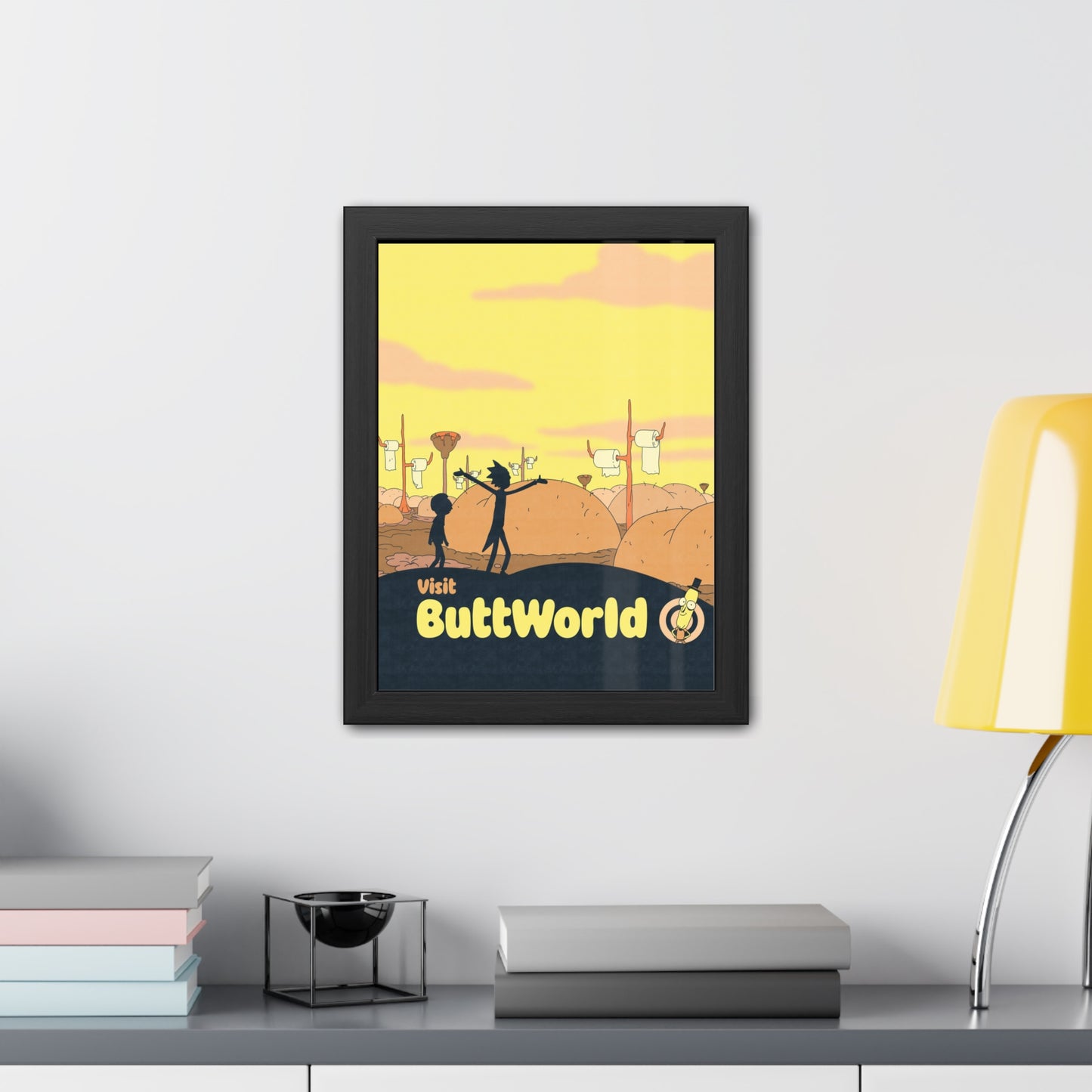 Visit Buttworld Travel Poster (Framed)
