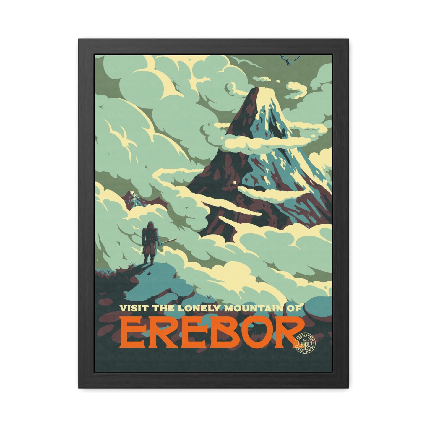 Visit Erebor Travel Poster (Framed)