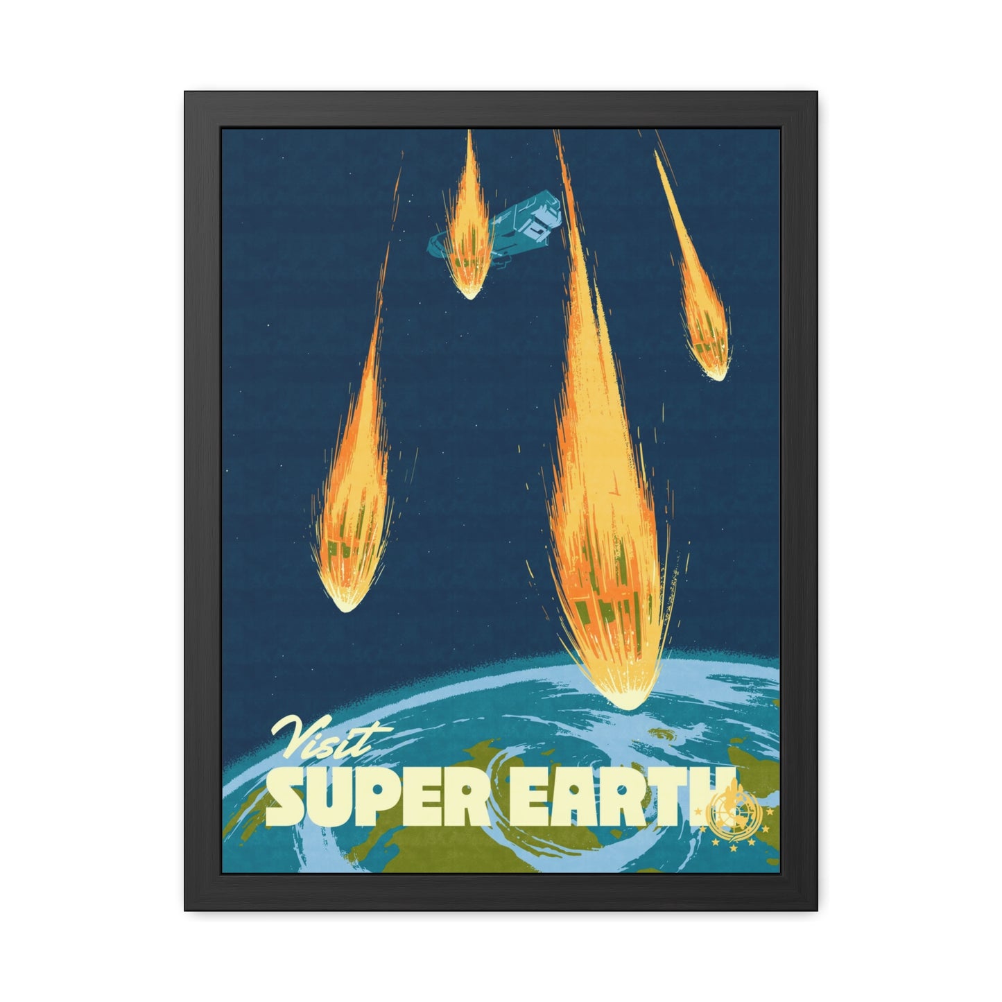 Visit Super Earth Travel Poster (Framed)