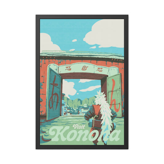 Visit Konoha Travel Poster (Framed)