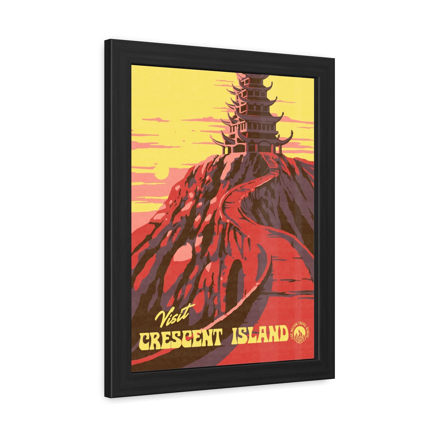 Visit Crescent Island Travel Poster (Framed)