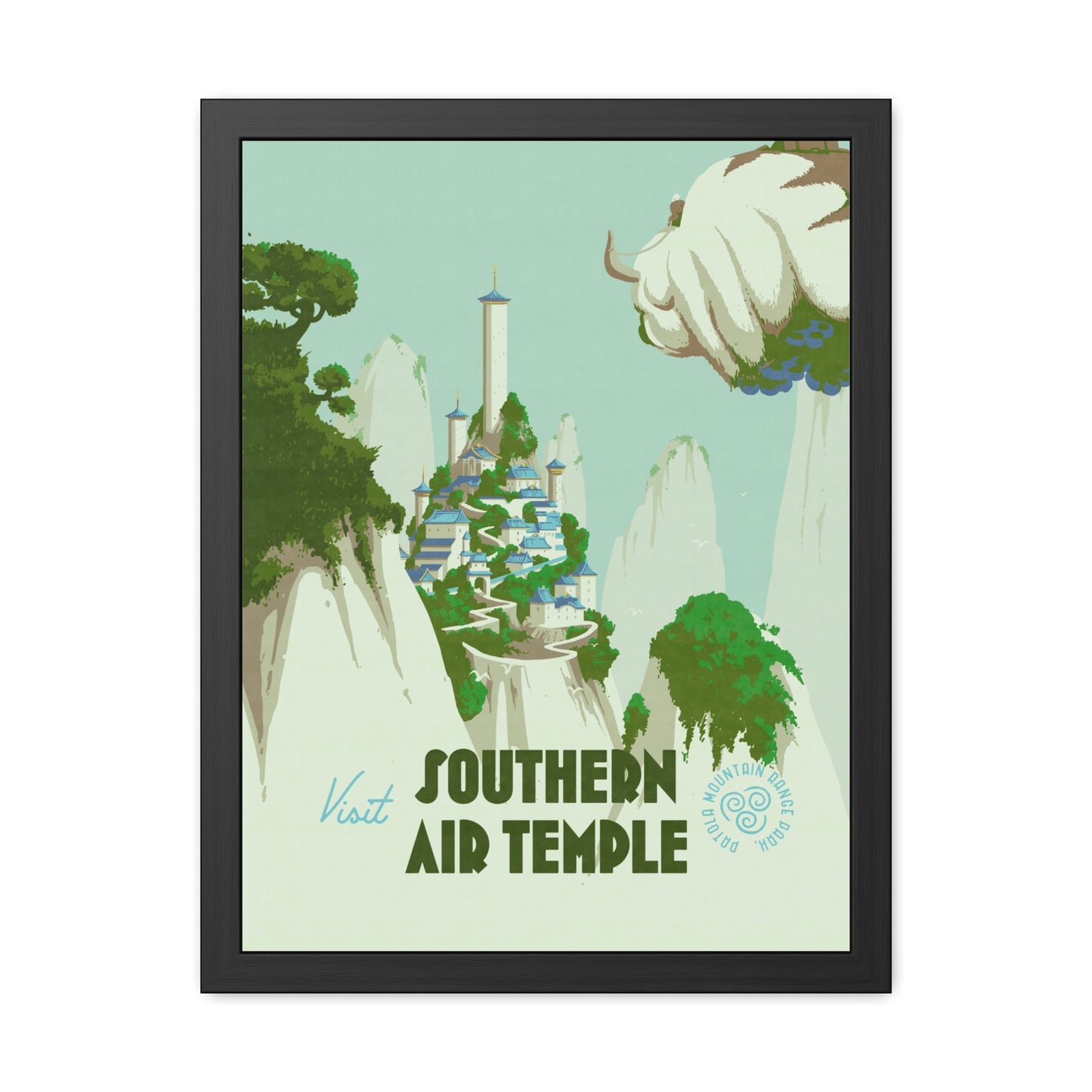 Visit Southern Air Temple Travel Poster (Framed)