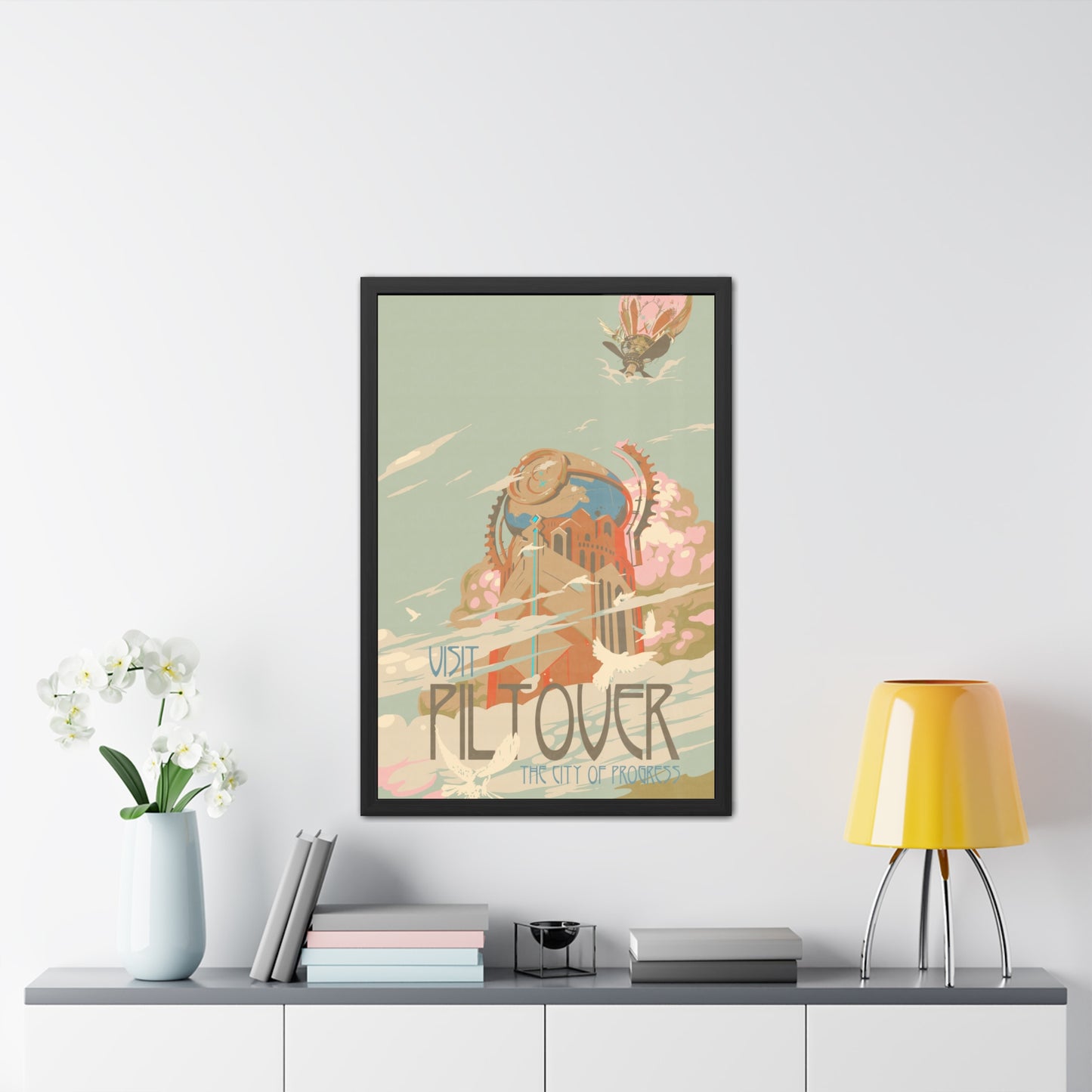 Visit Piltover Town Travel Poster (Framed)