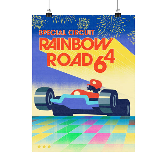 Visit Rainbow Road 64 Travel Poster