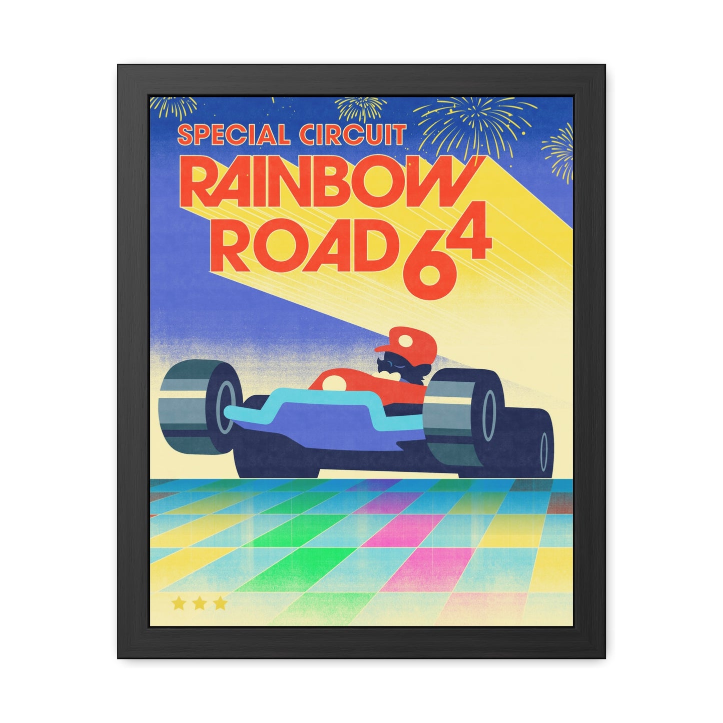 Visit Rainbow Road 64 Travel Poster (Framed)
