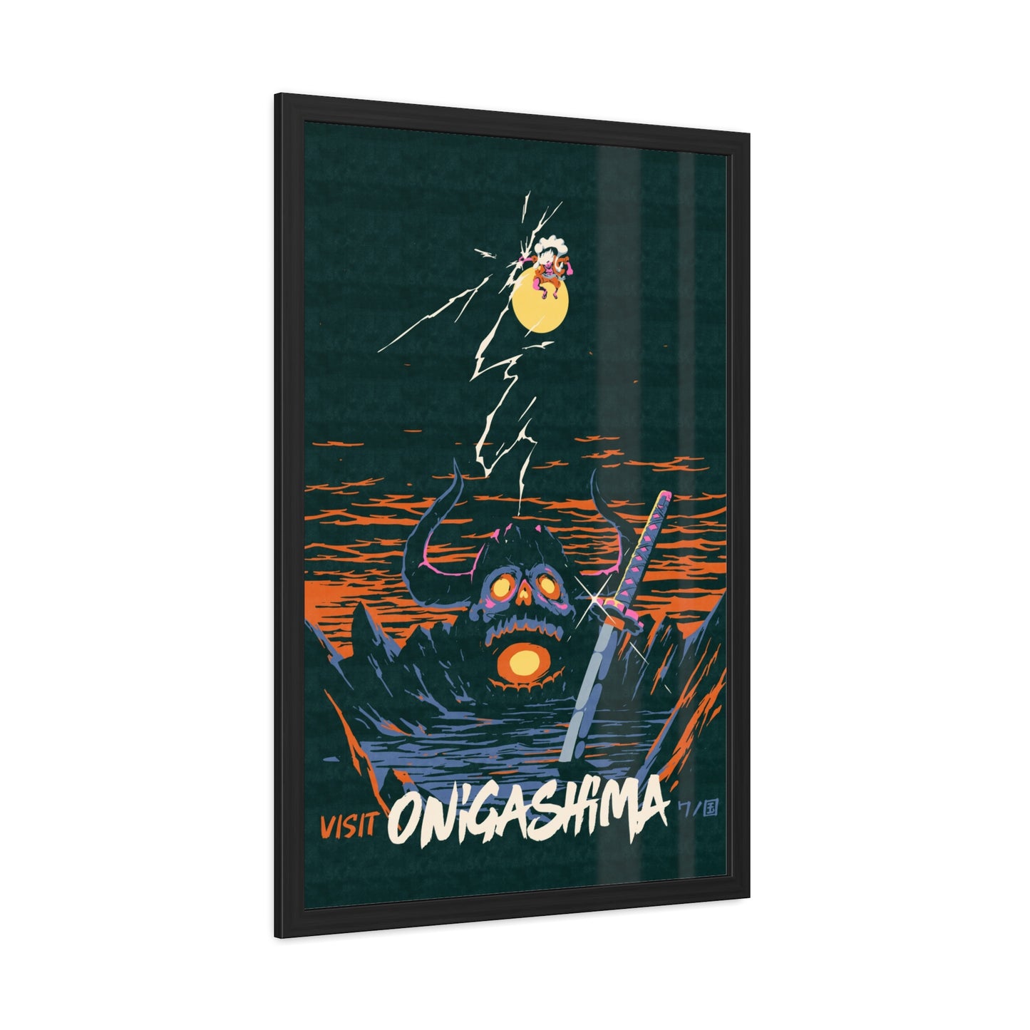 Visit Onigashima Travel Poster (Framed)