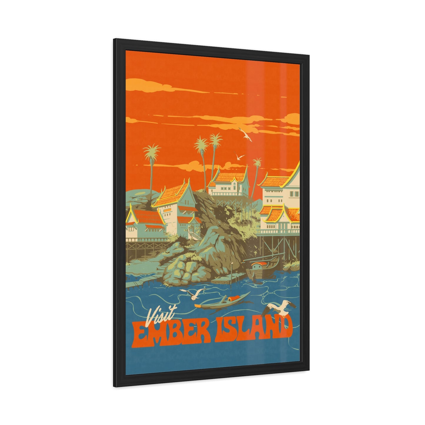 Visit Ember Island Travel Poster (Framed)