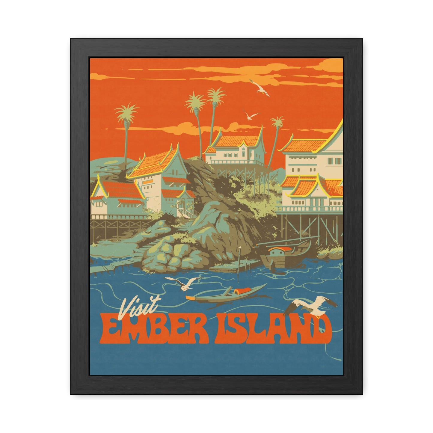 Visit Ember Island Travel Poster (Framed)