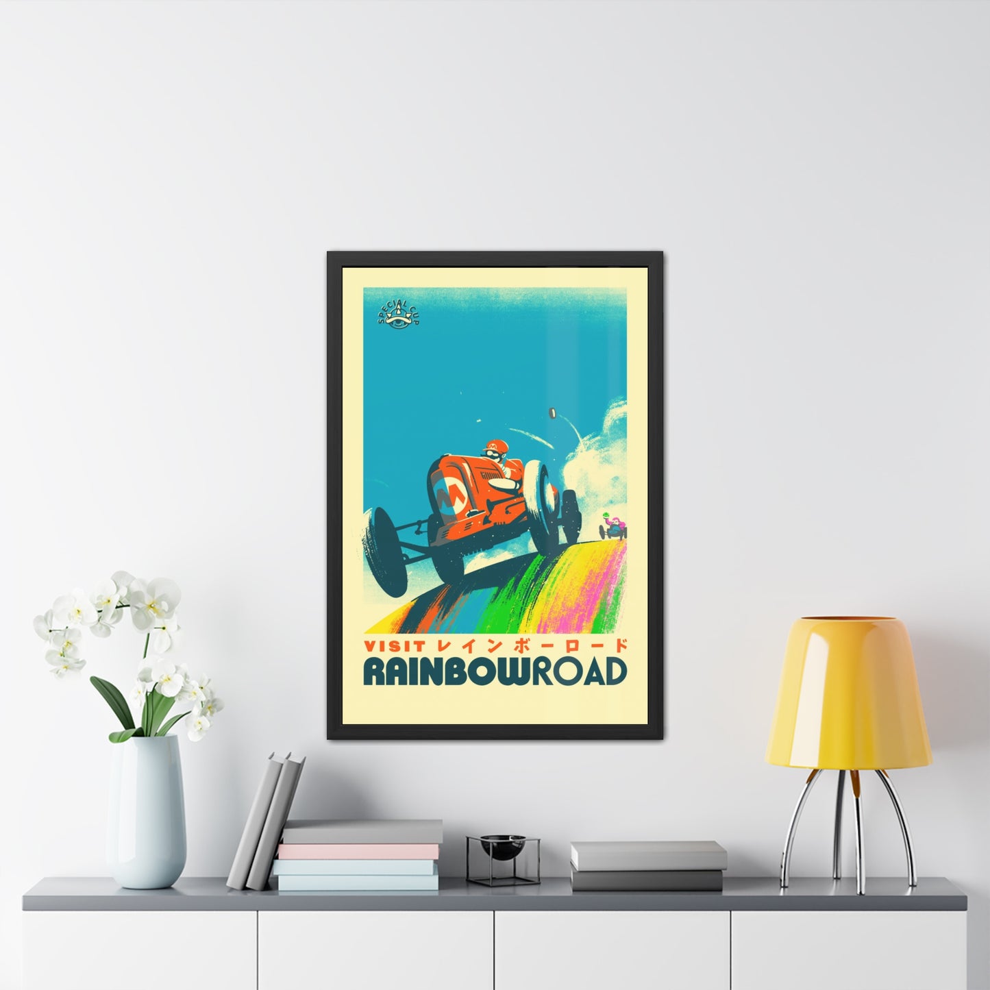 Visit Rainbow Road Travel Poster (Framed)