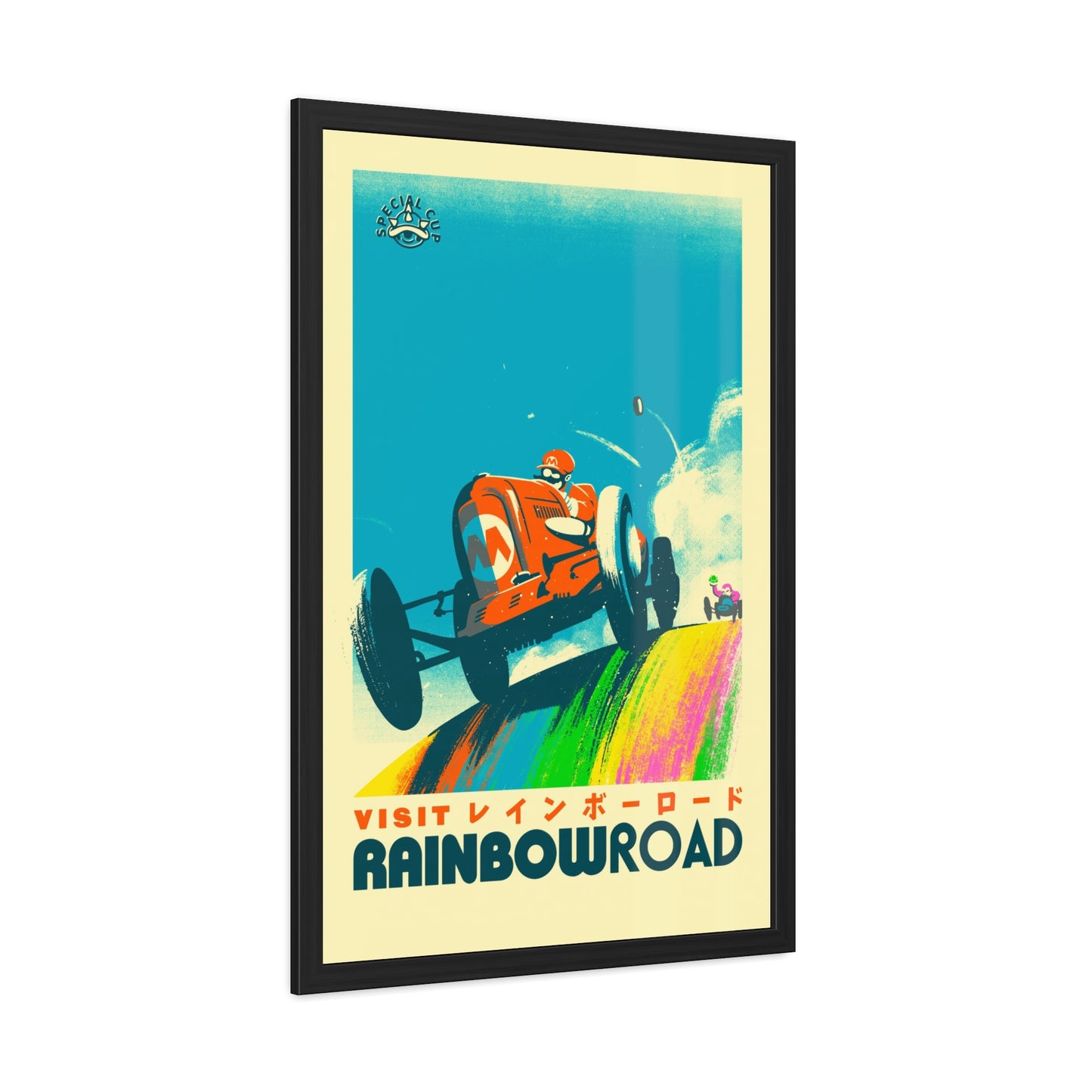 Visit Rainbow Road Travel Poster (Framed)