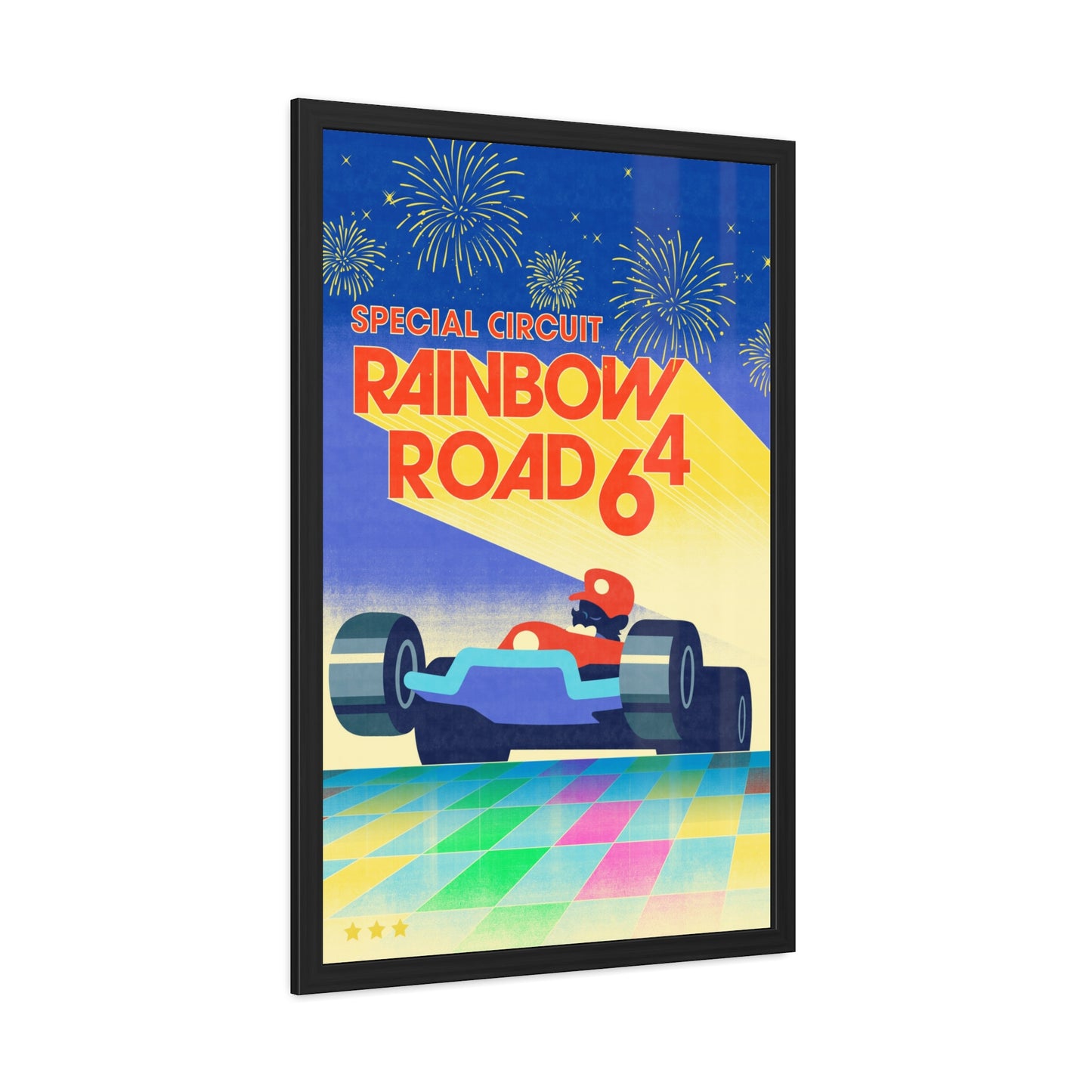 Visit Rainbow Road 64 Travel Poster (Framed)