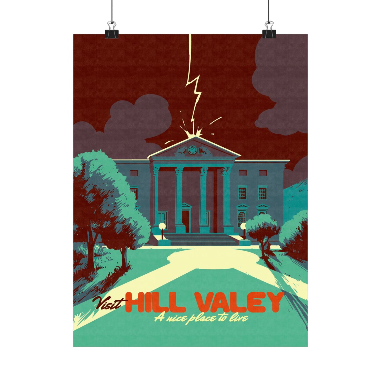 Visit Hill Valley Past Travel Poster