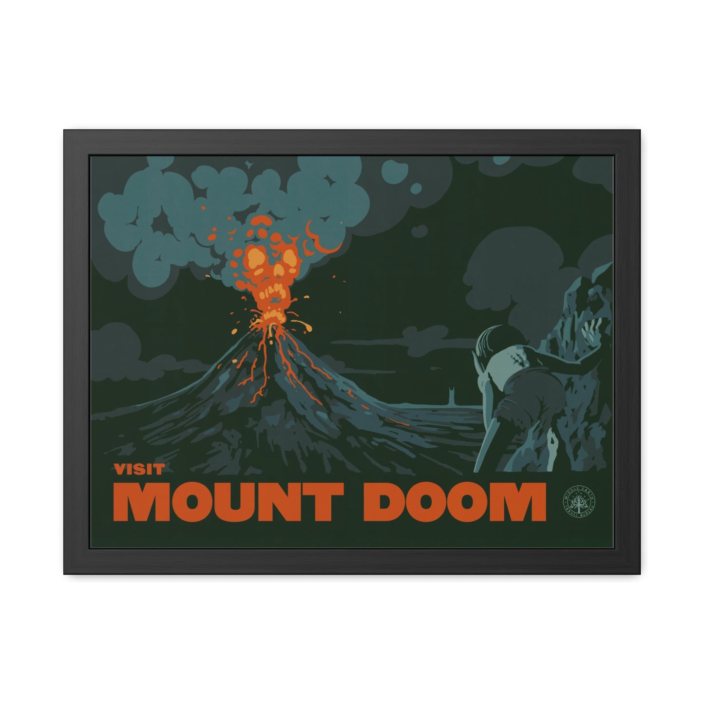 Visit Mount Doom Travel Poster (Framed)