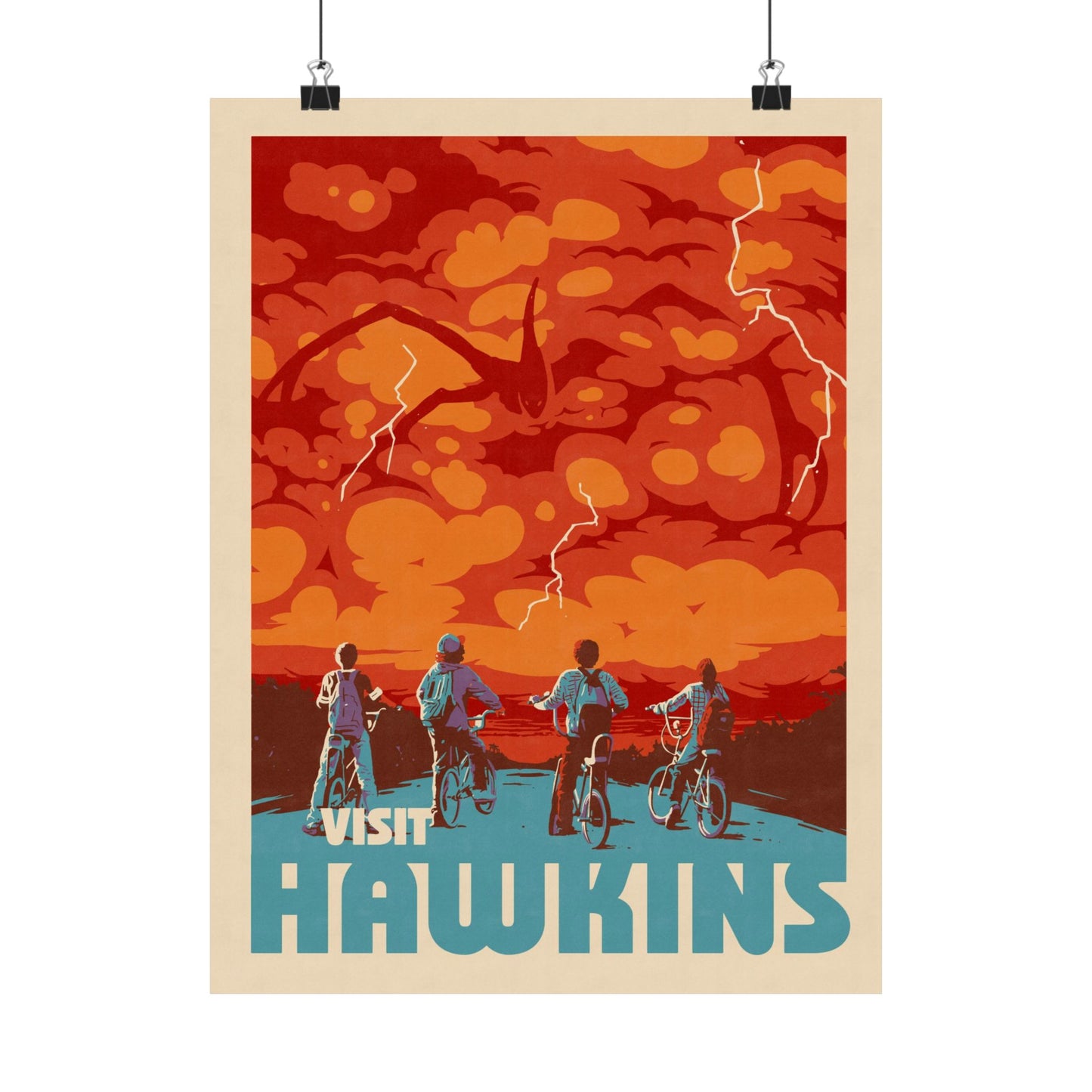 Visit Hawkins Travel Poster