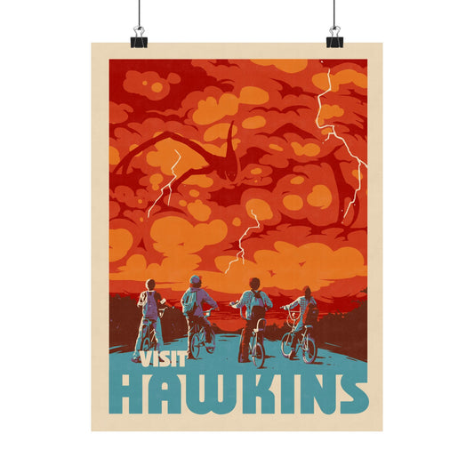 Visit Hawkins Travel Poster