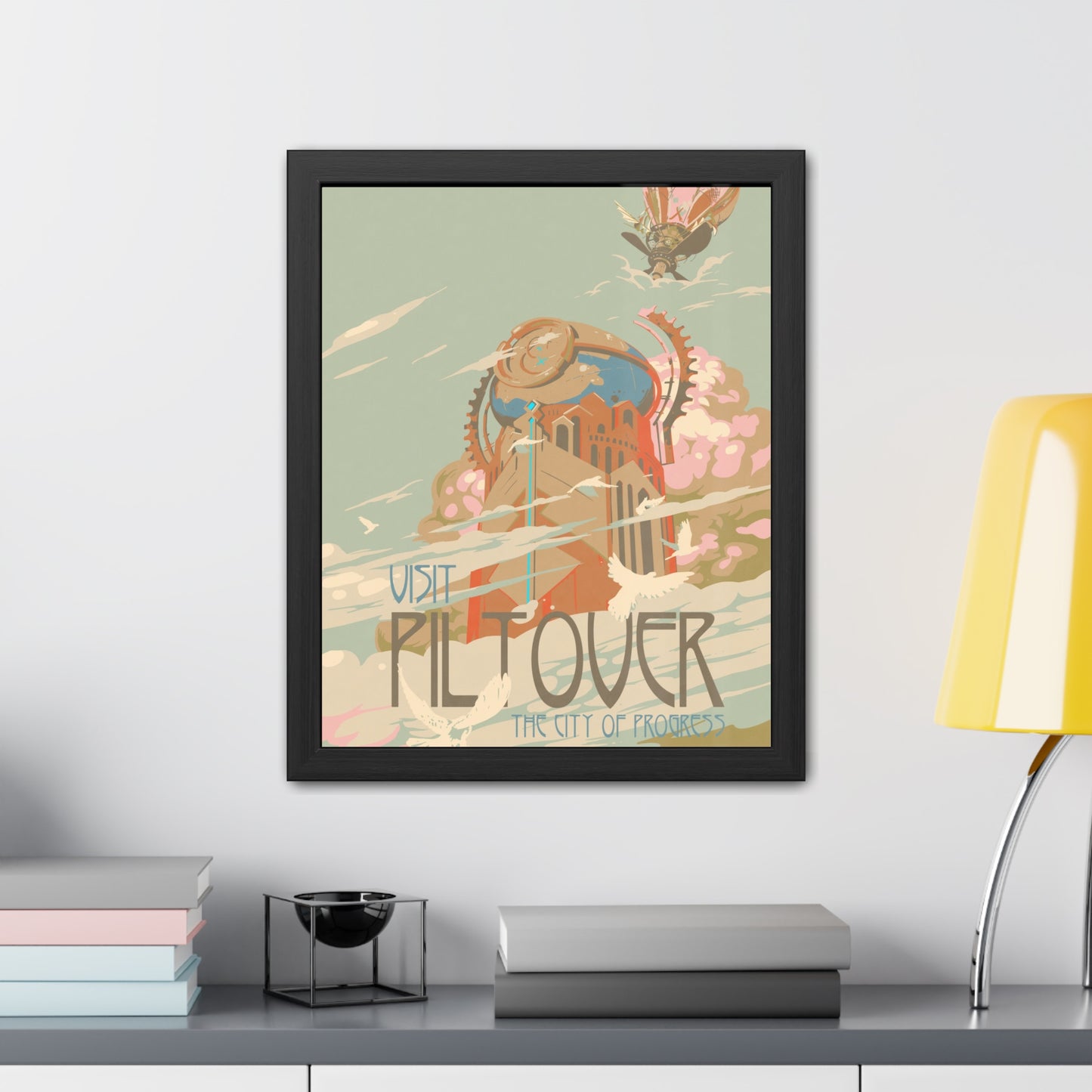 Visit Piltover Town Travel Poster (Framed)