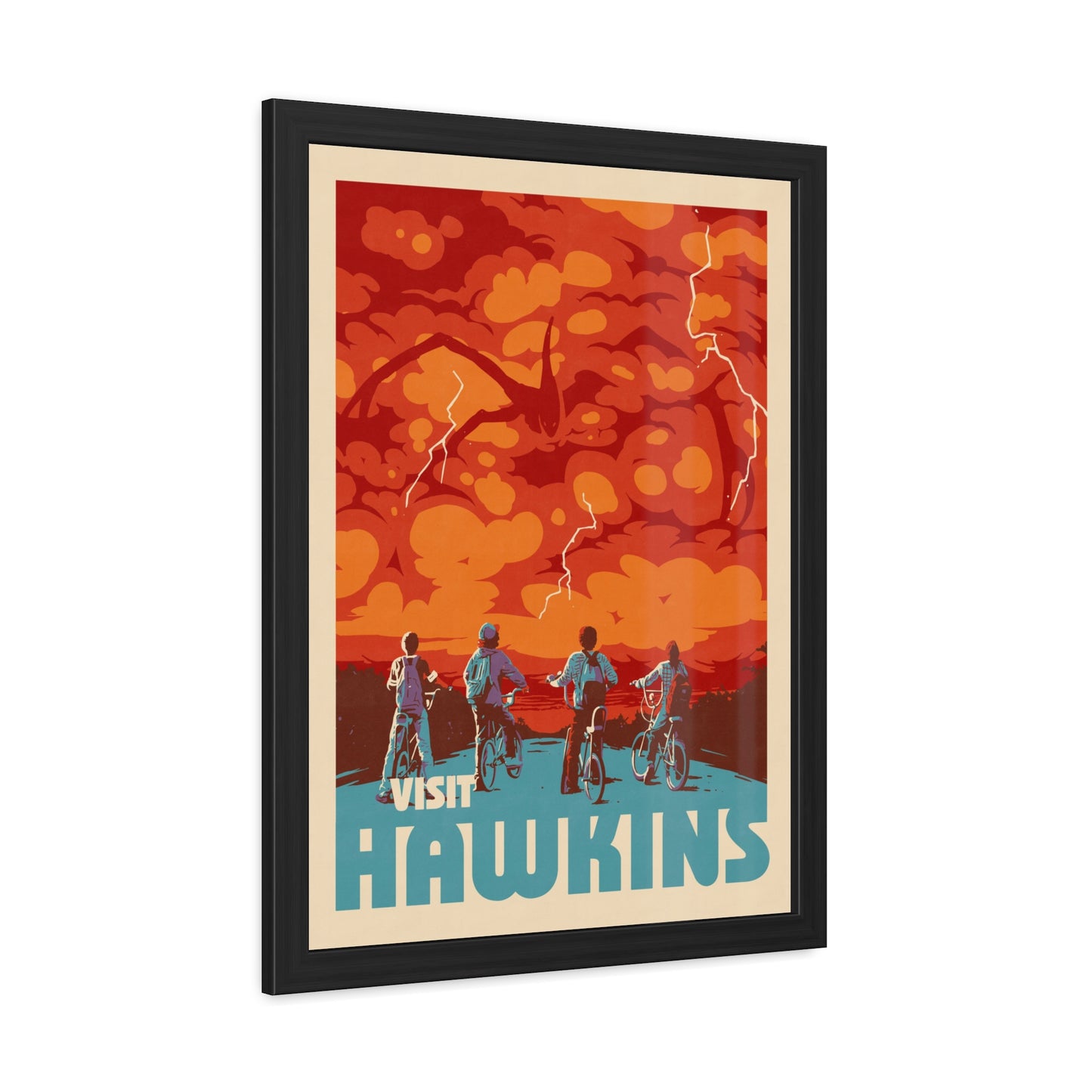 Visit Hawkins Travel Poster (Framed)