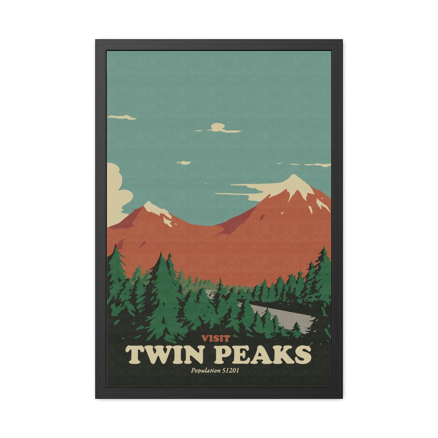 Visit Peaks Travel Poster (Framed)