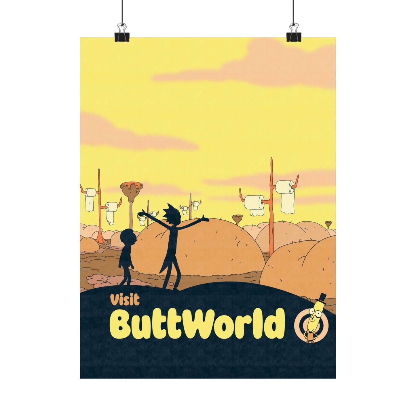 Visit Buttworld Travel Poster