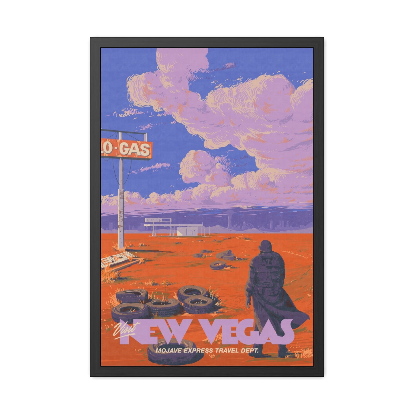 Visit New Vegas Travel Poster (Framed)