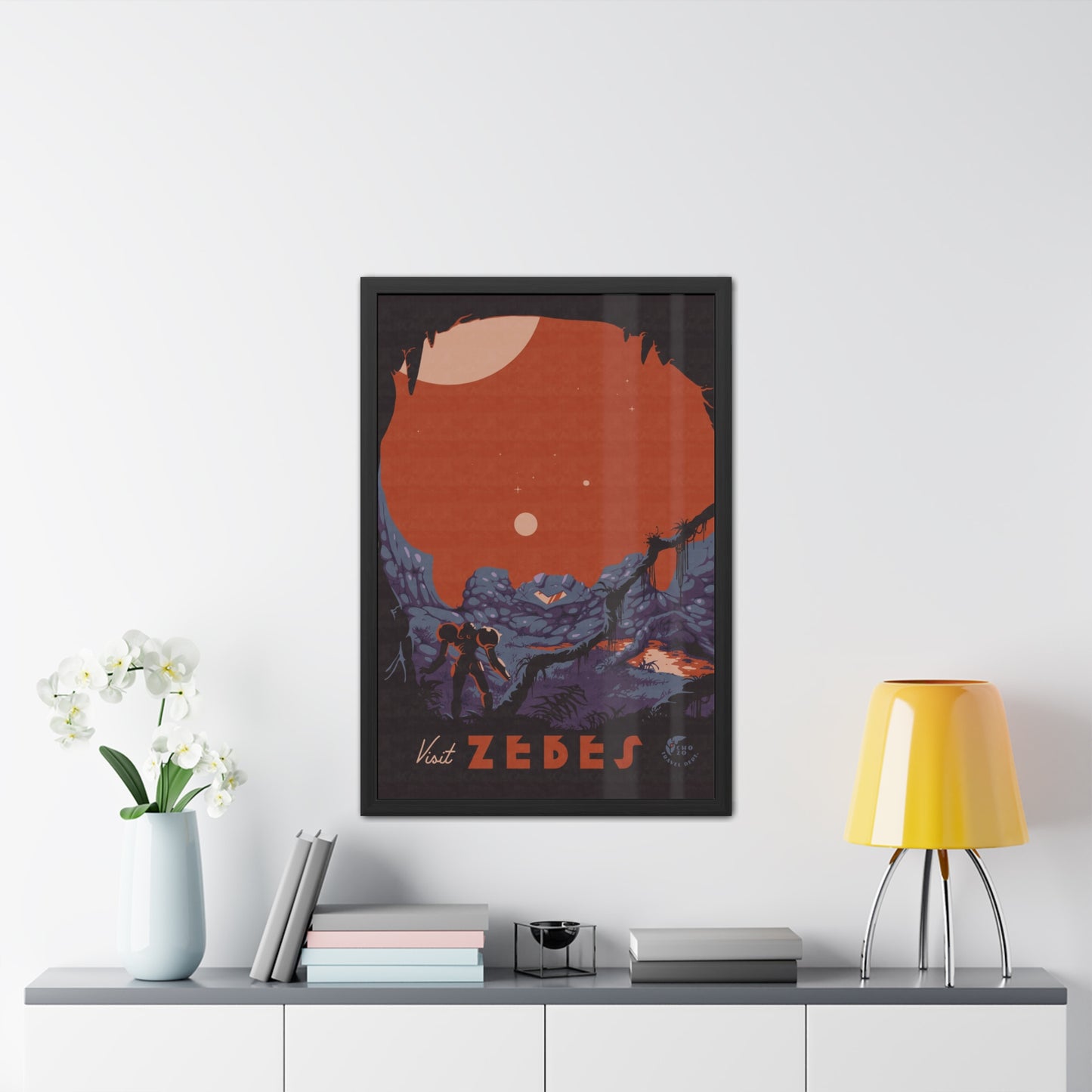Visit Zebes Travel Poster (Framed)