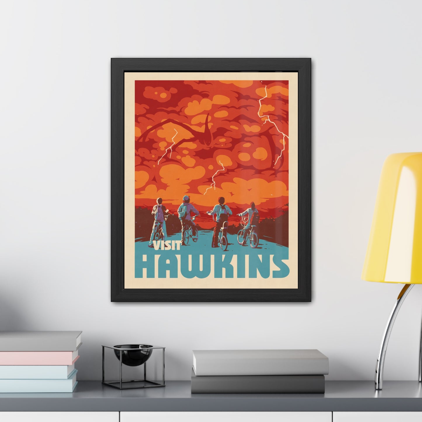 Visit Hawkins Travel Poster (Framed)