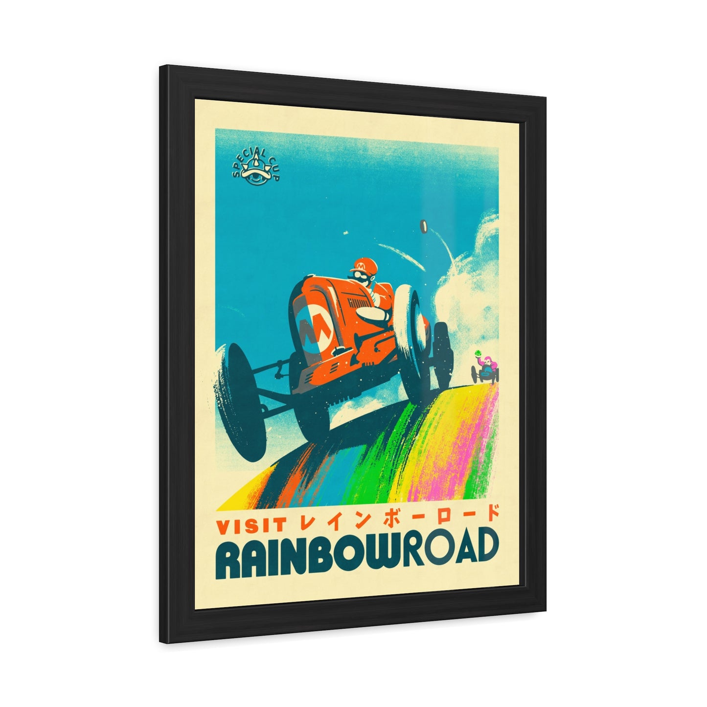 Visit Rainbow Road Travel Poster (Framed)