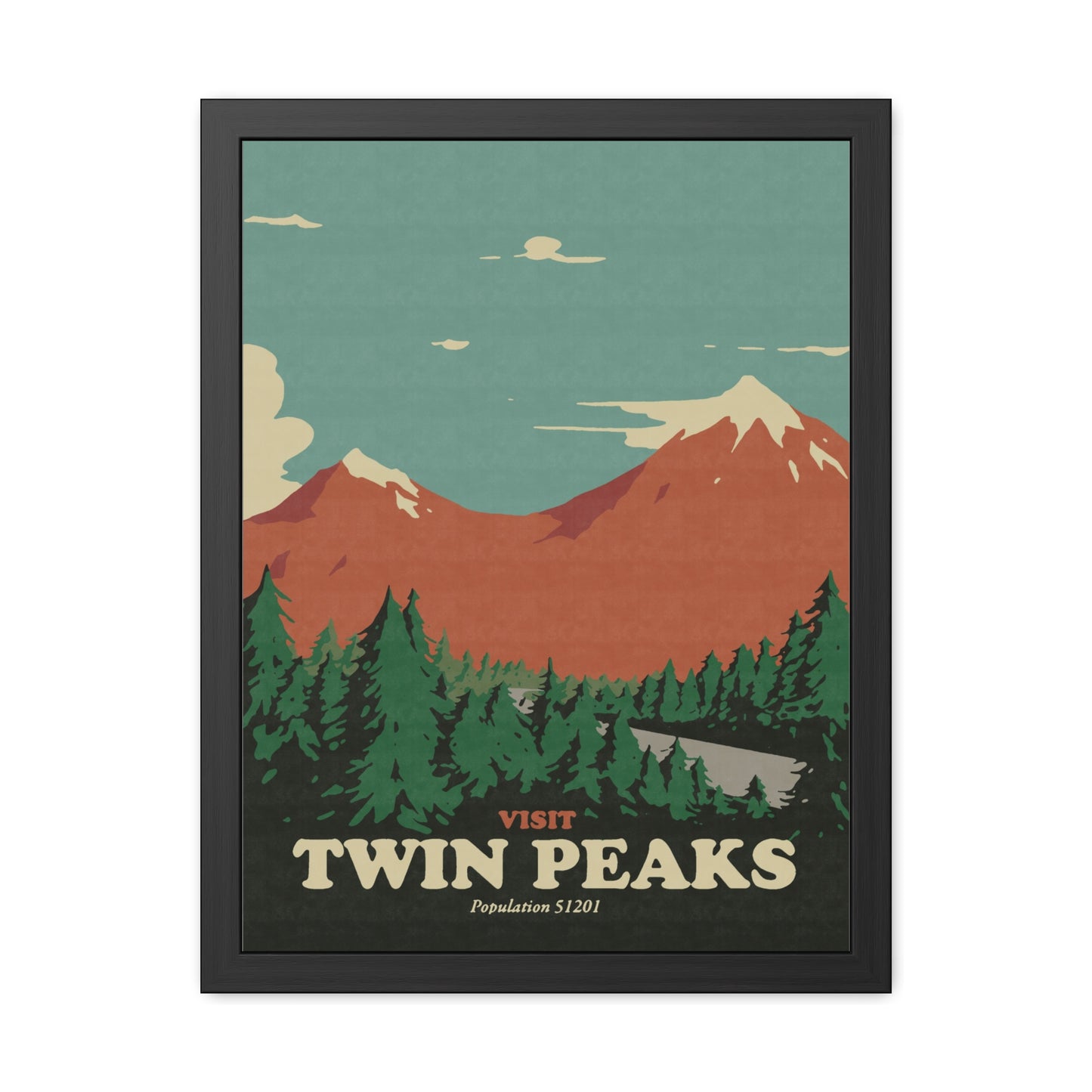 Visit Peaks Travel Poster (Framed)