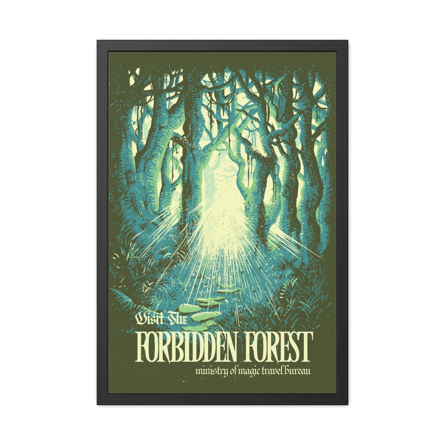 Visit Forbidden Forest Travel Poster (Framed)