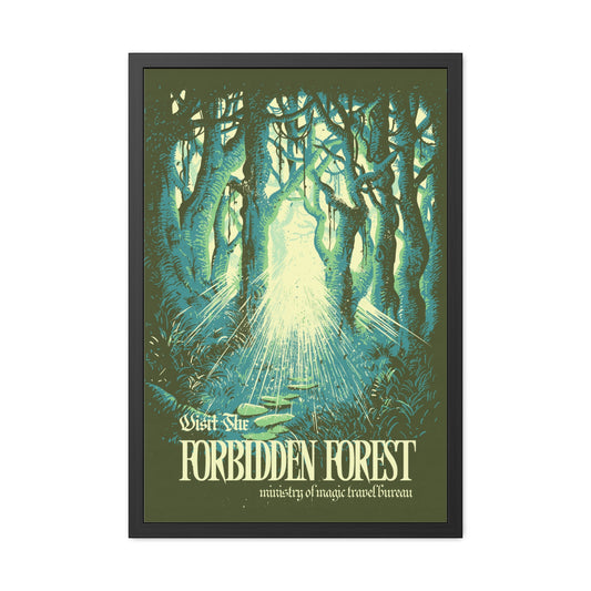 Visit Forbidden Forest Travel Poster (Framed)