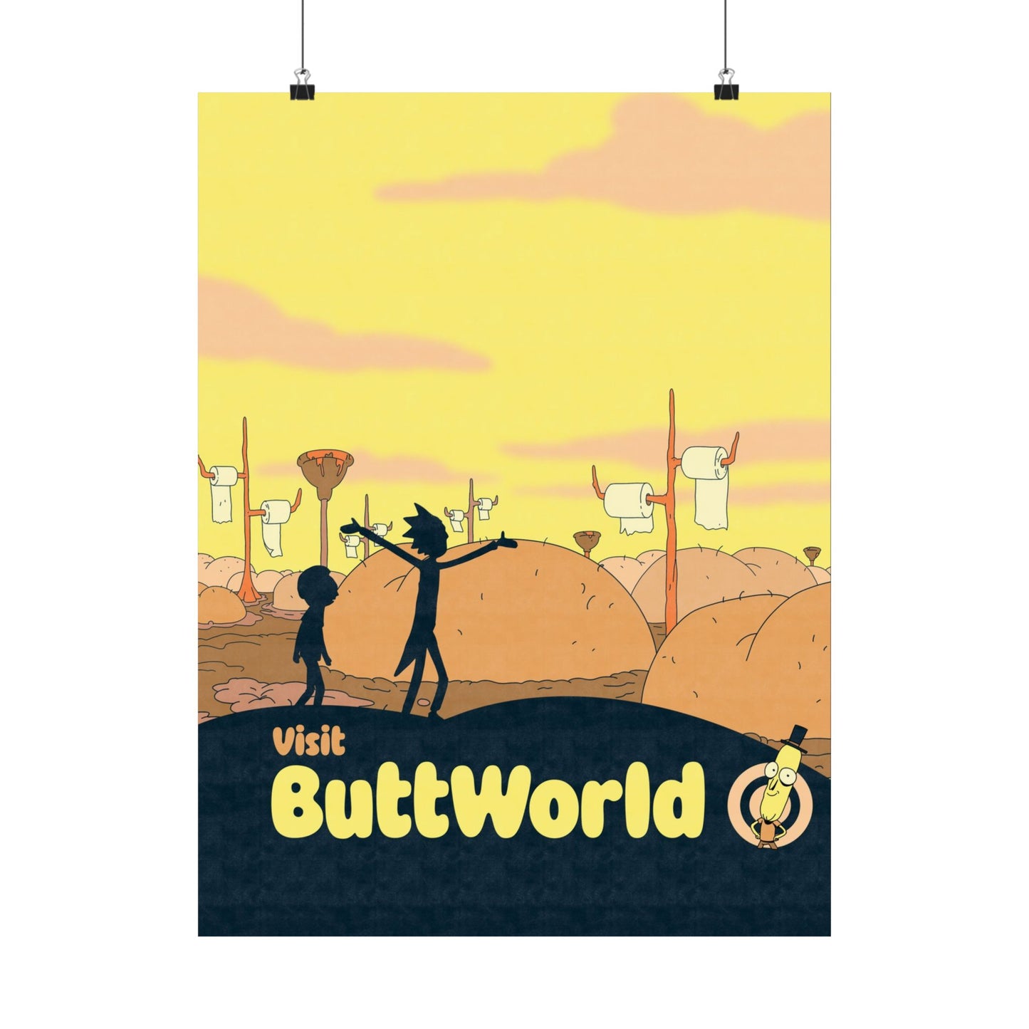 Visit Buttworld Travel Poster