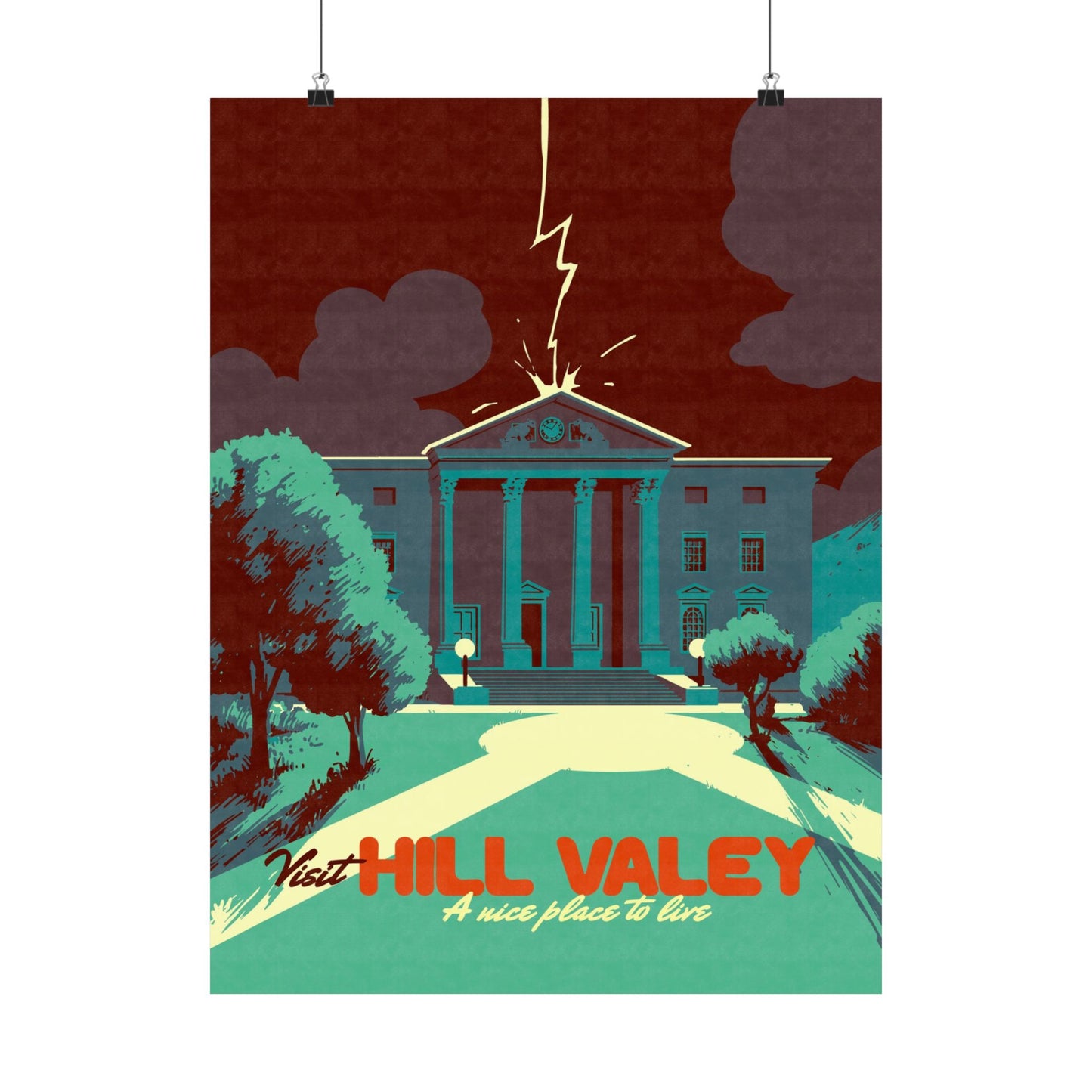 Visit Hill Valley Past Travel Poster