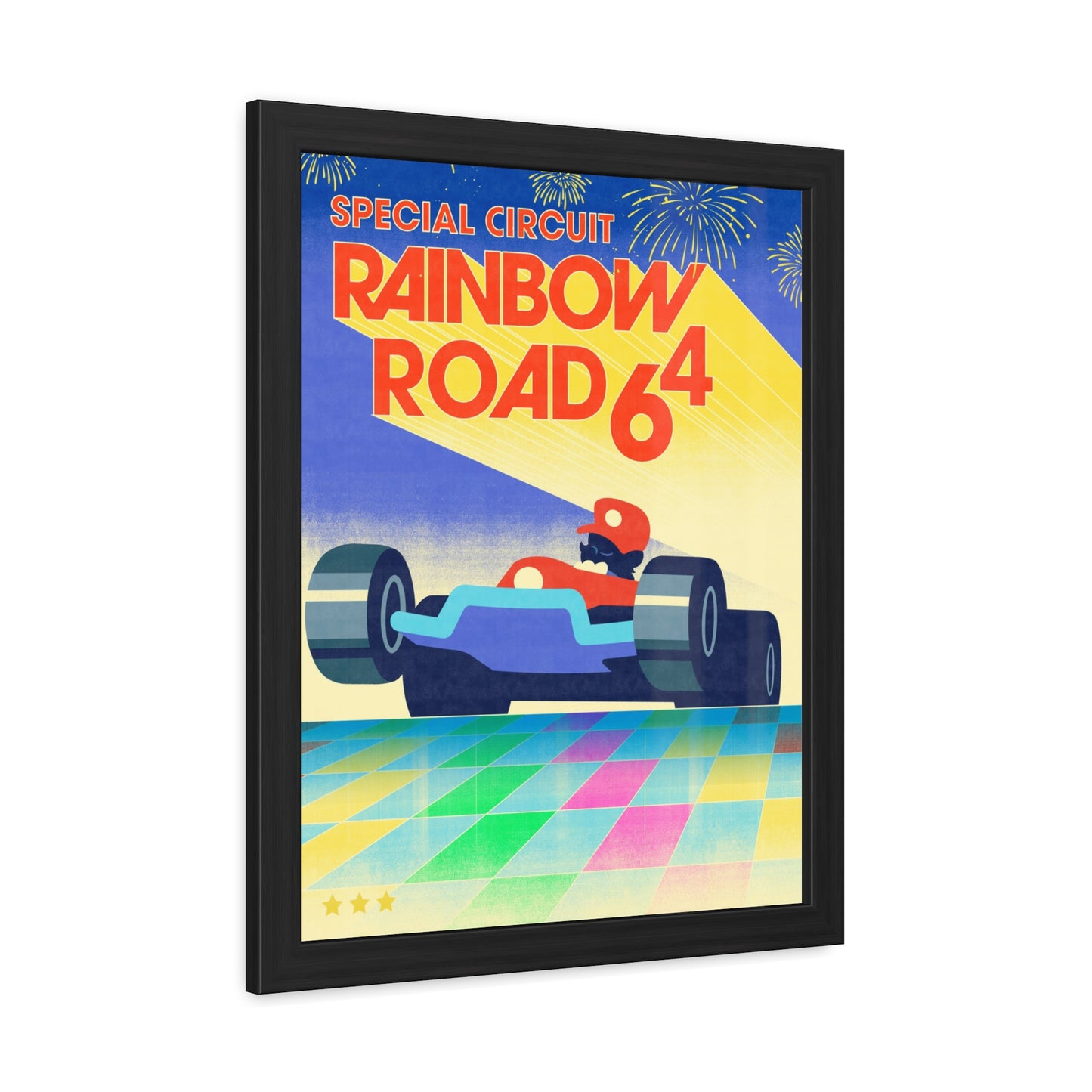 Visit Rainbow Road 64 Travel Poster (Framed)