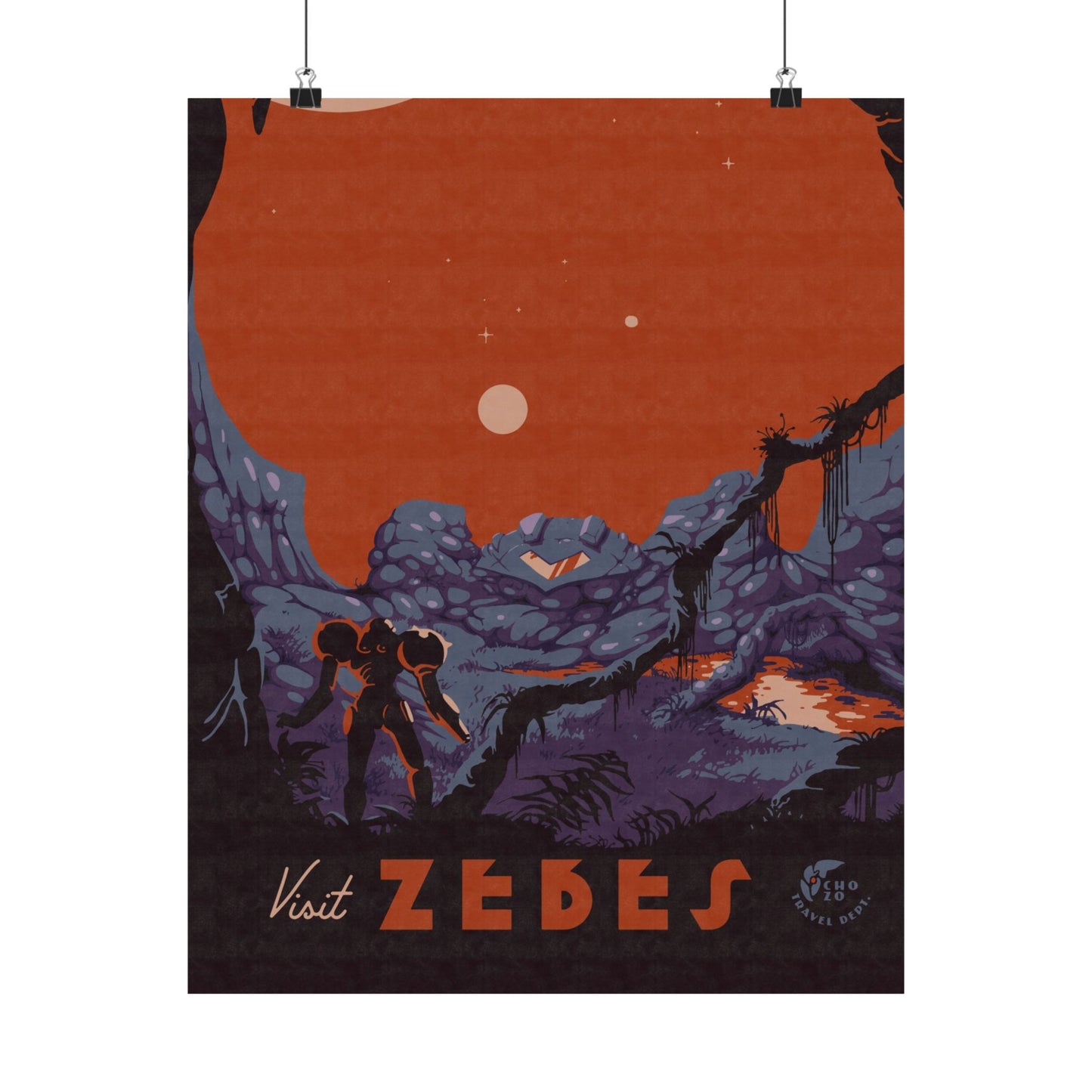 Visit Zebes Travel Poster