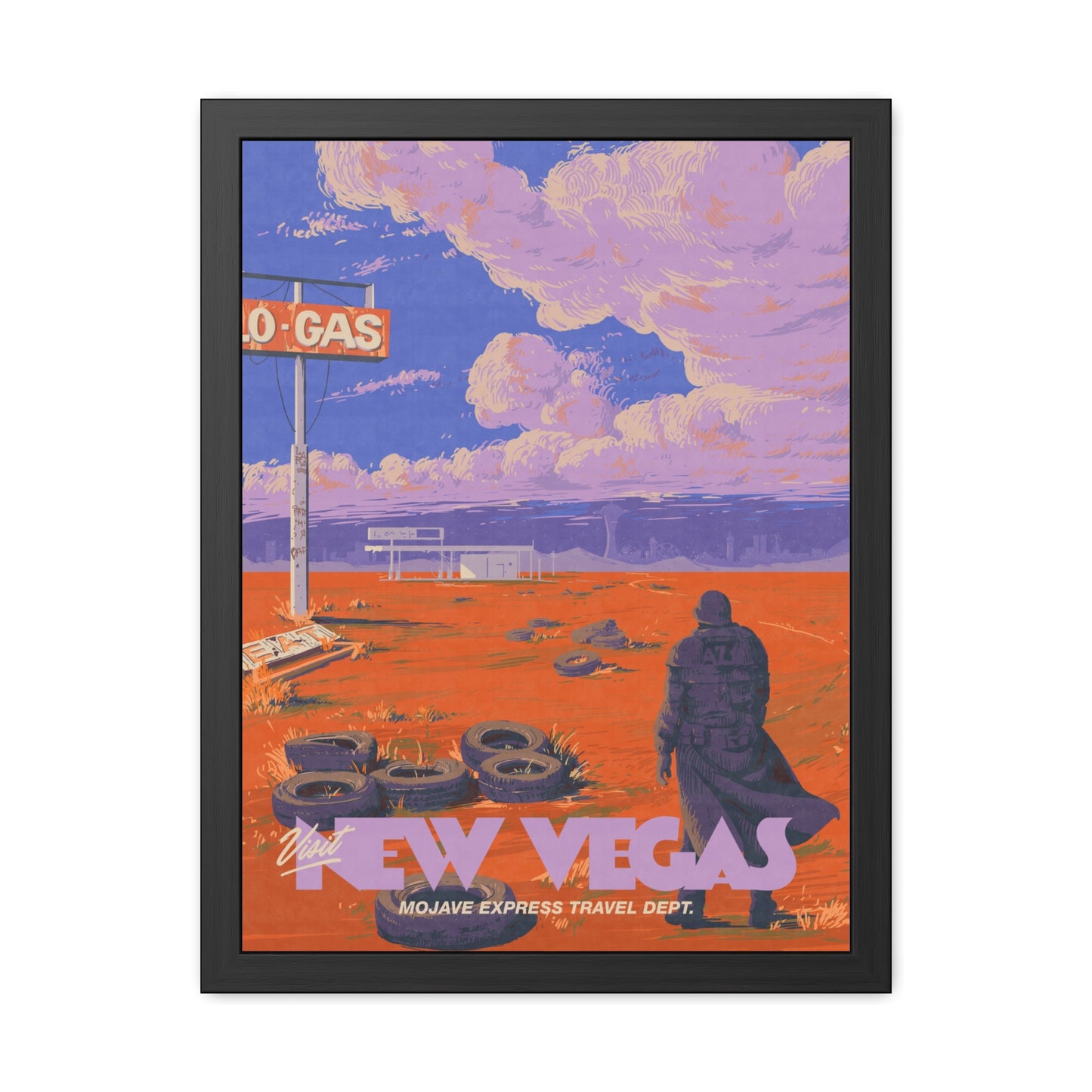 Visit New Vegas Travel Poster (Framed)