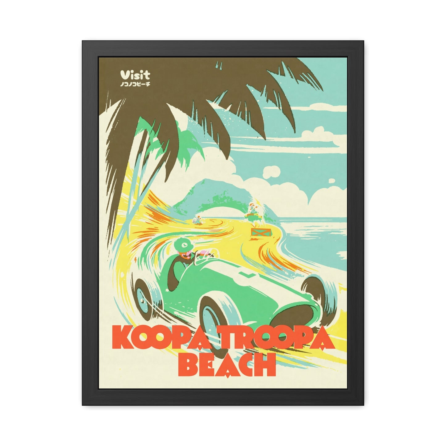 Visit Kart Beach Travel Poster (Framed)