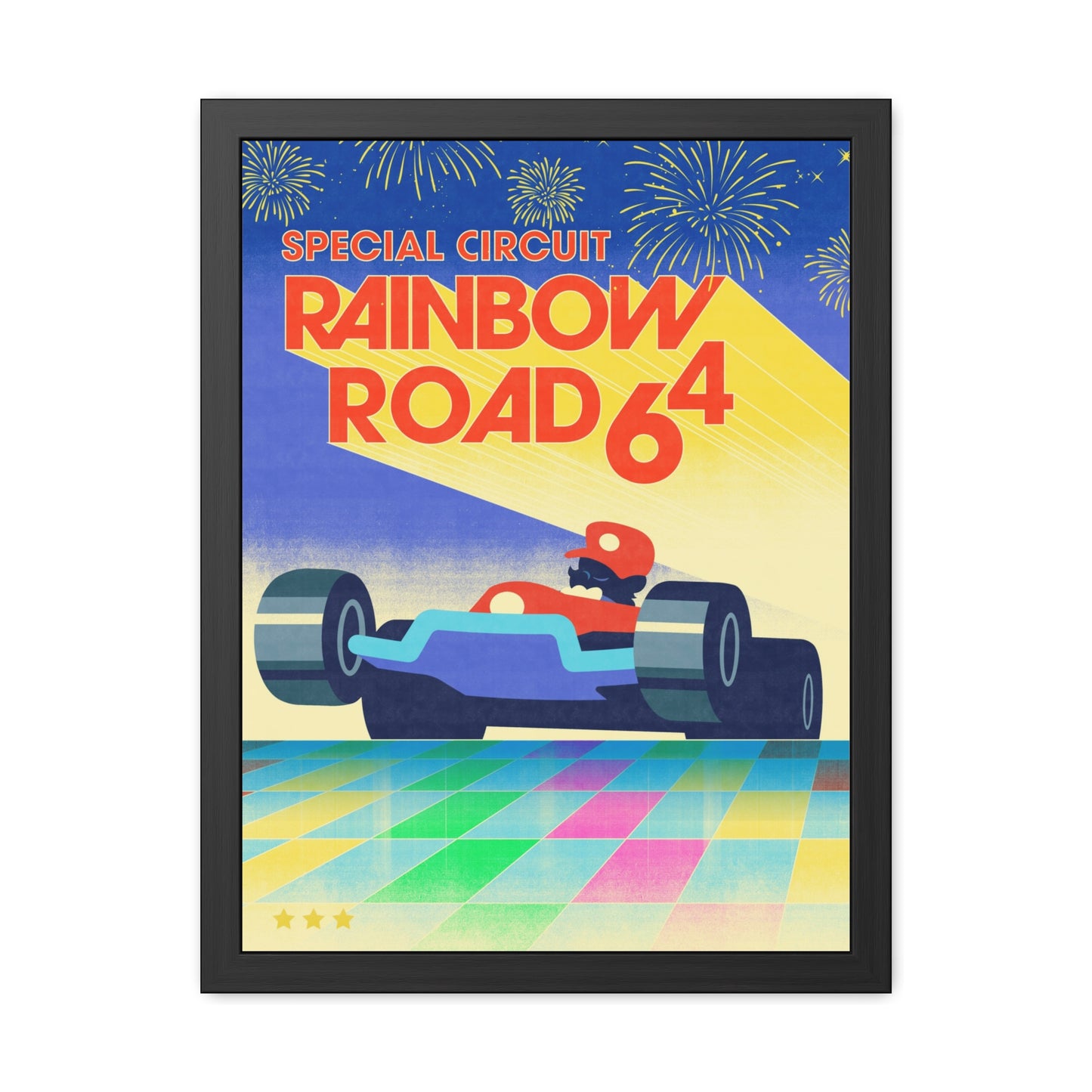 Visit Rainbow Road 64 Travel Poster (Framed)